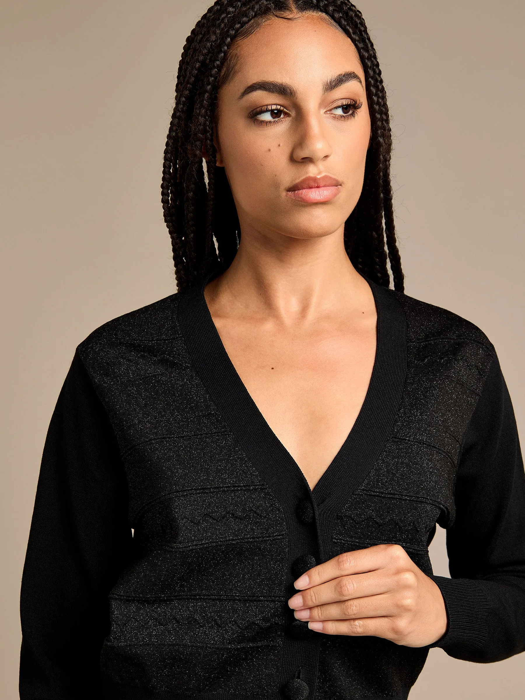 GWD Phyllis Sparkle Button Though Knitted Cardigan sold by George W. Davies product image thumbnail 4