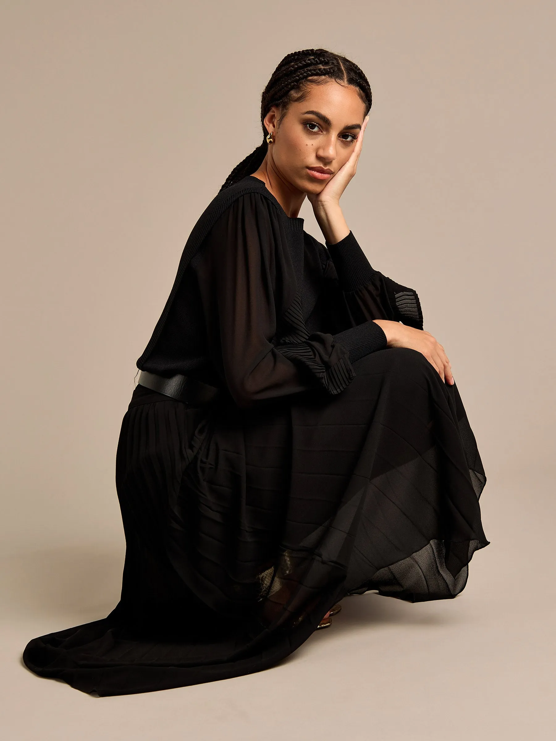 GWD Tammy Ruffle Chiffon Sleeve Knitted Top sold by George W. Davies product image thumbnail 5