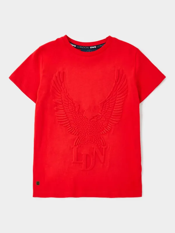 GWD Regal Embossed T-Shirt Red sold by George W. Davies