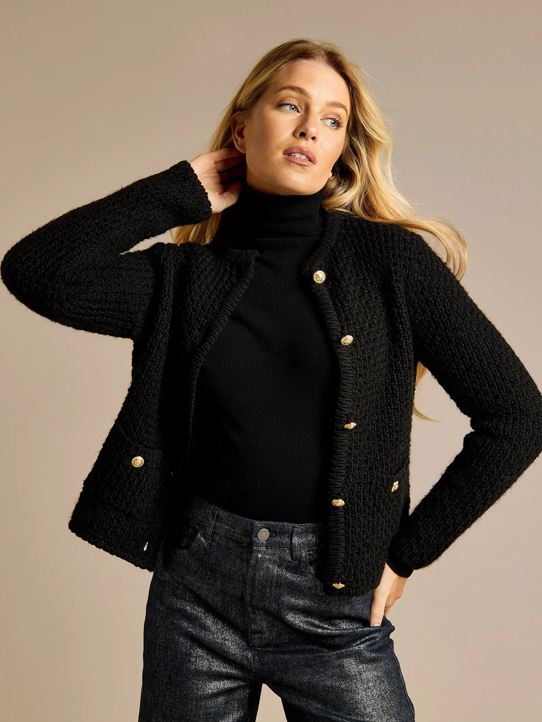 GWD Emilia Chucky Knit Button Cardigan sold by George W. Davies product image thumbnail 3