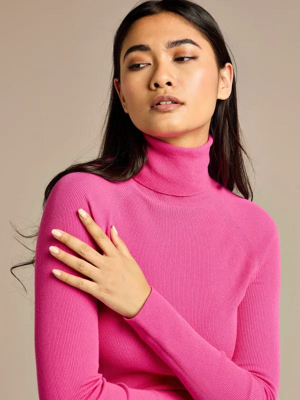 GWD Anna Knit Pink Turtle Neck Jumper sold by George W. Davies