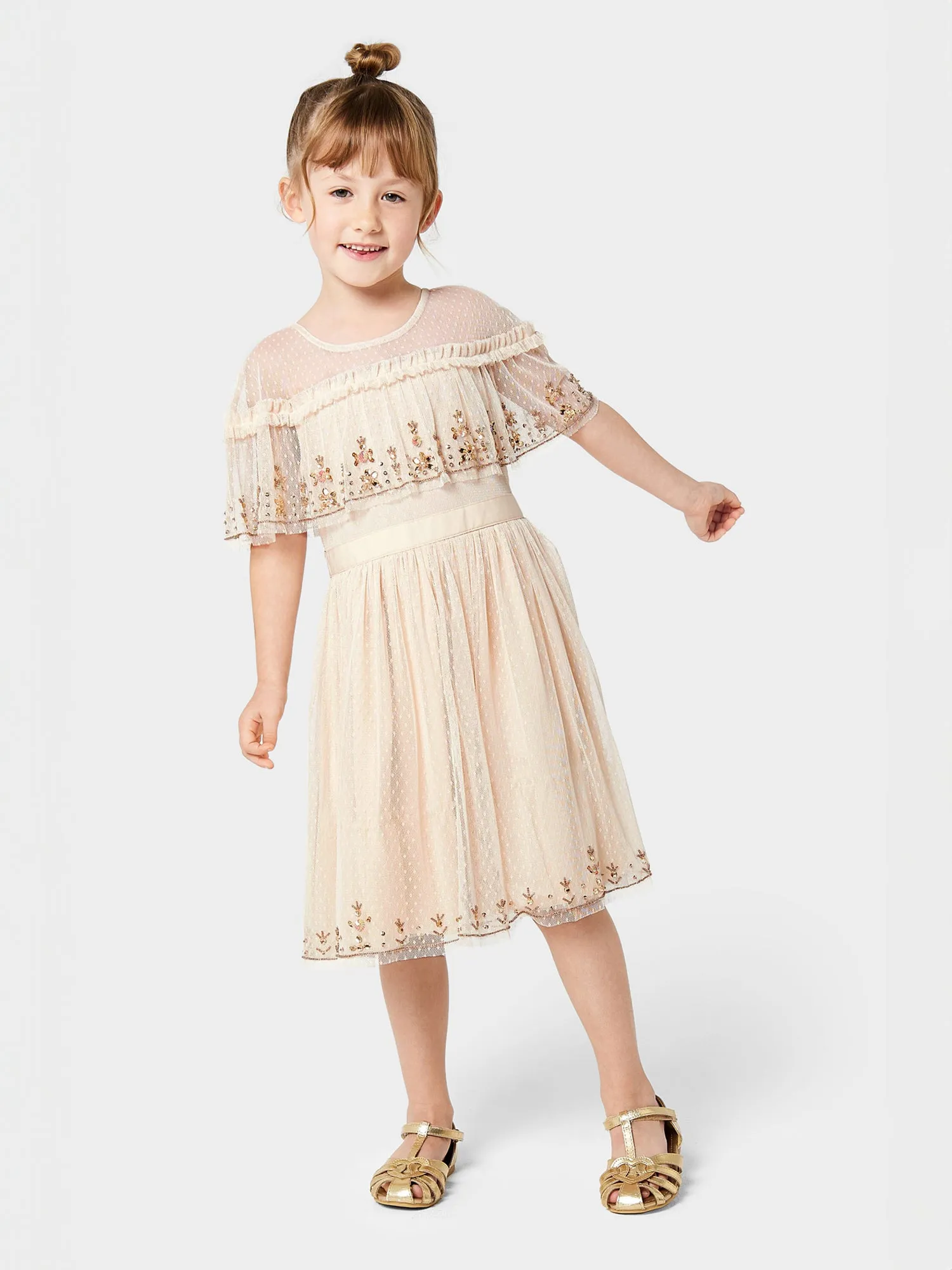 GWD Ashley Embellished Cape Sleeve Dress sold by George W. Davies