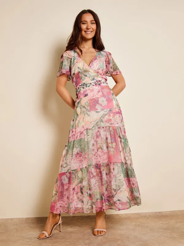 GWD Gabbie Patchwork Printed Floral Maxi Dress sold by George W. Davies
