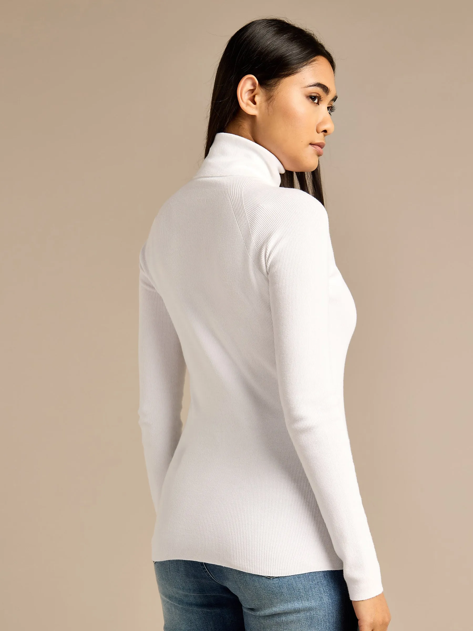 GWD Anna Knit White Turtle Neck Jumper sold by George W. Davies product image thumbnail 3