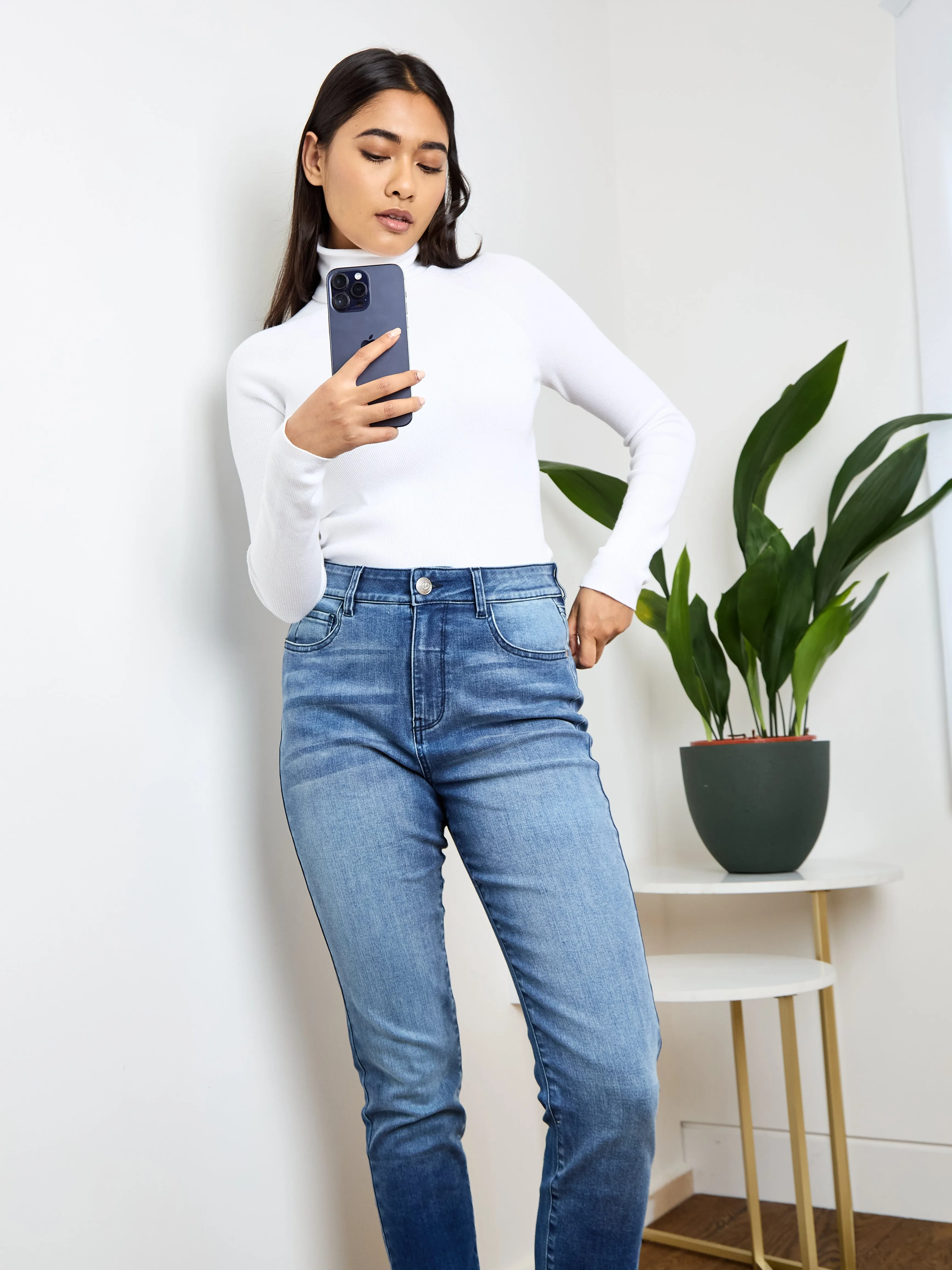 GWD Anna Knit White Turtle Neck Jumper sold by George W. Davies product image thumbnail 5