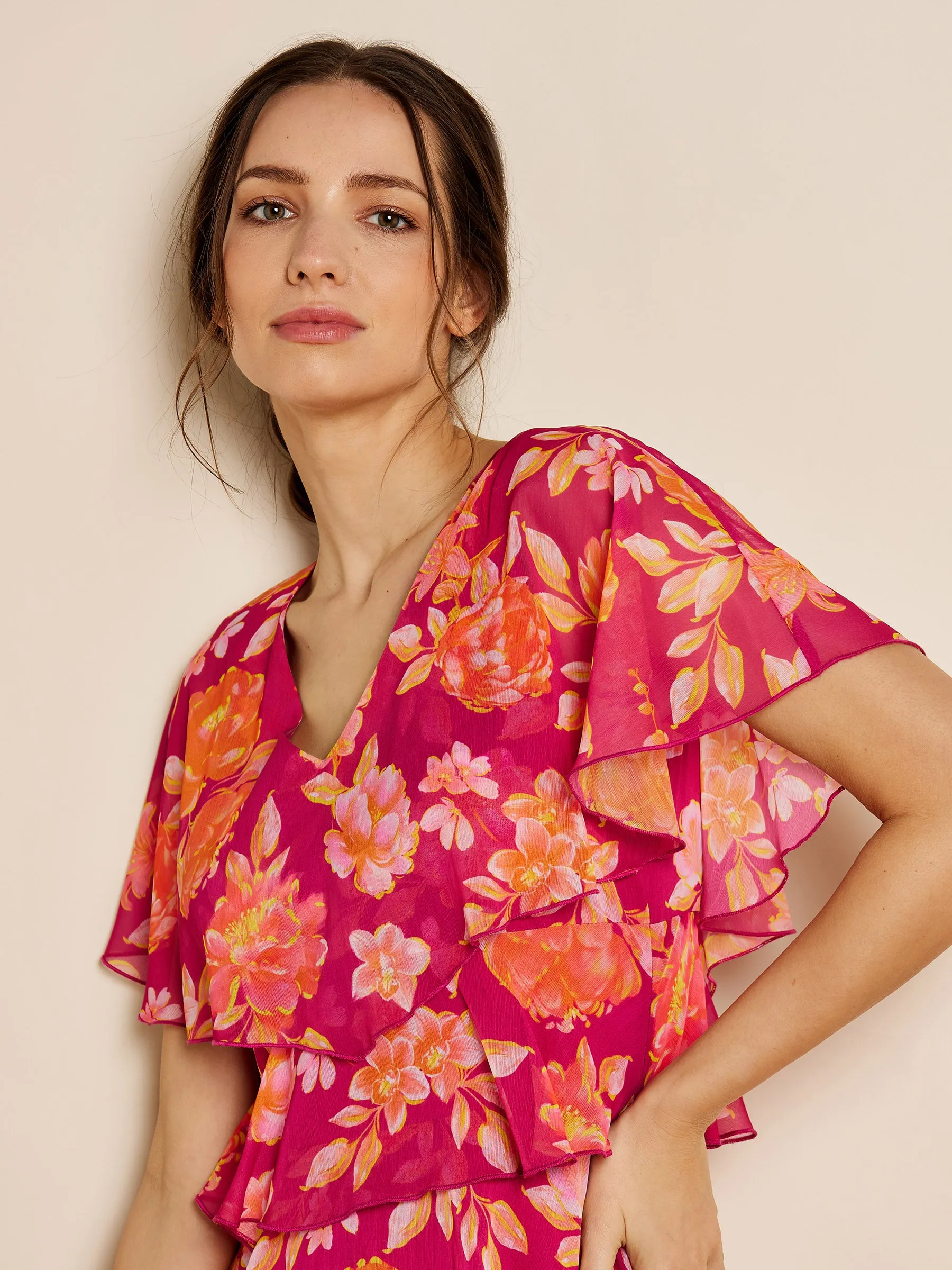 GWD Tropic Ruffle Tiered Floral Print Maxi Dress sold by George W. Davies product image thumbnail 2