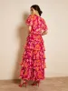 GWD Tropic Ruffle Tiered Floral Print Maxi Dress sold by George W. Davies