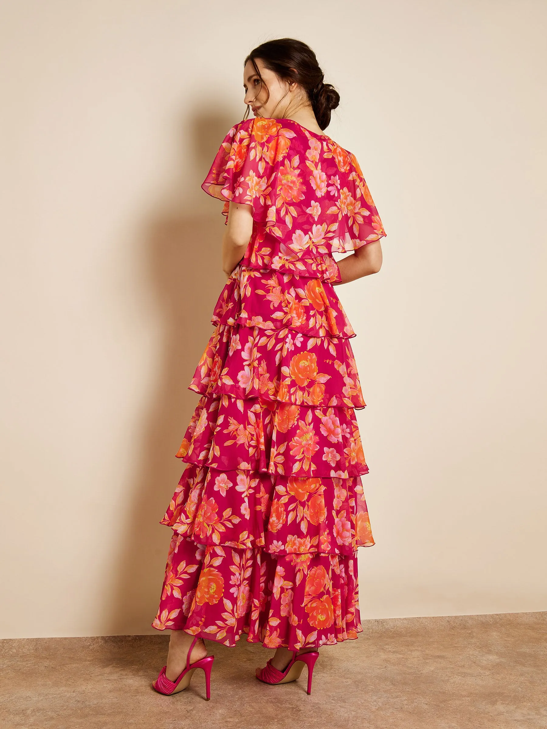 GWD Tropic Ruffle Tiered Floral Print Maxi Dress sold by George W. Davies product image thumbnail 3