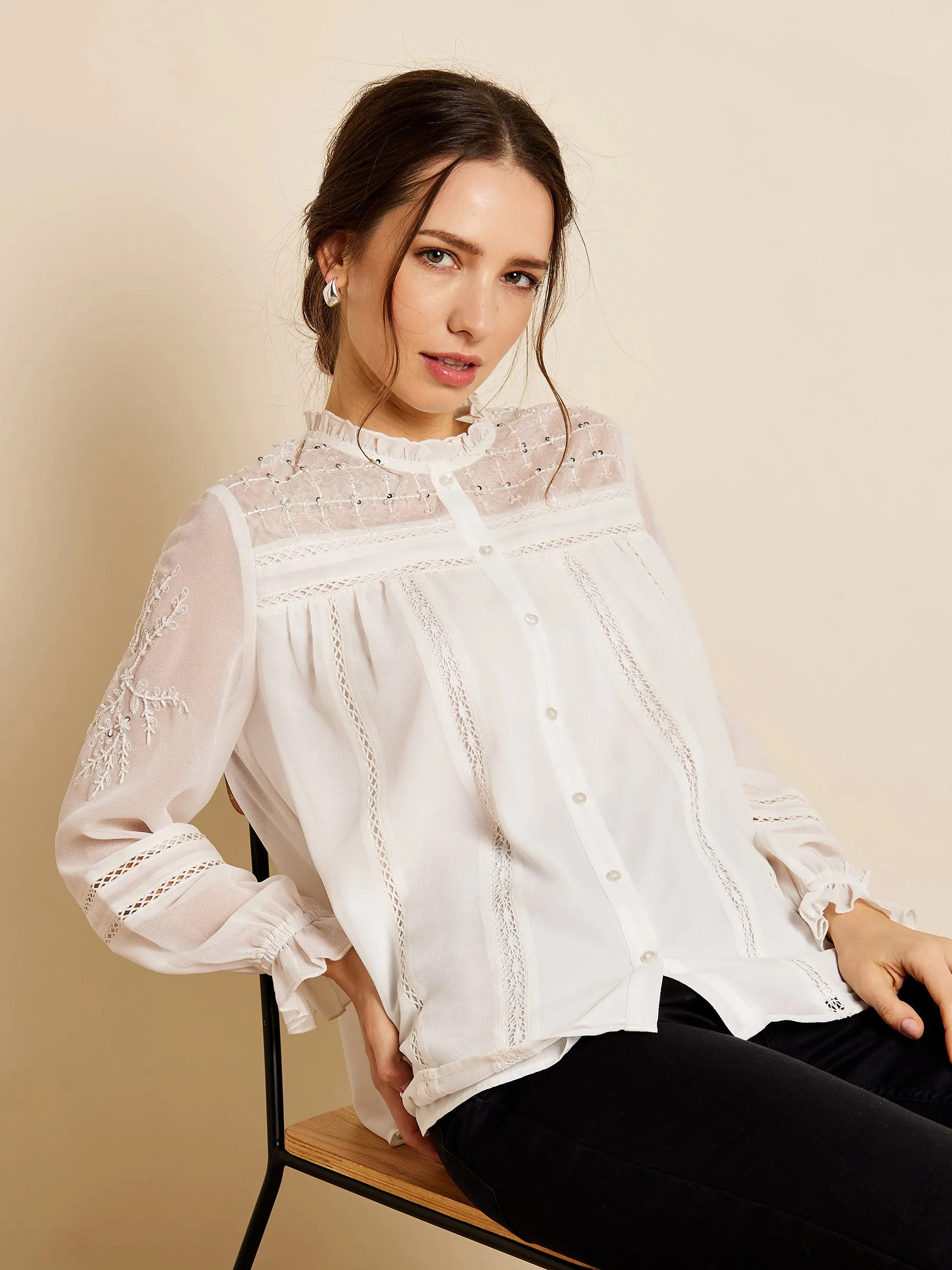 GWD Bianca Embellished Blouse sold by George W. Davies