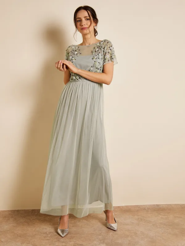 GWD Elsie Floral Embellished Maxi Dress sold by George W. Davies