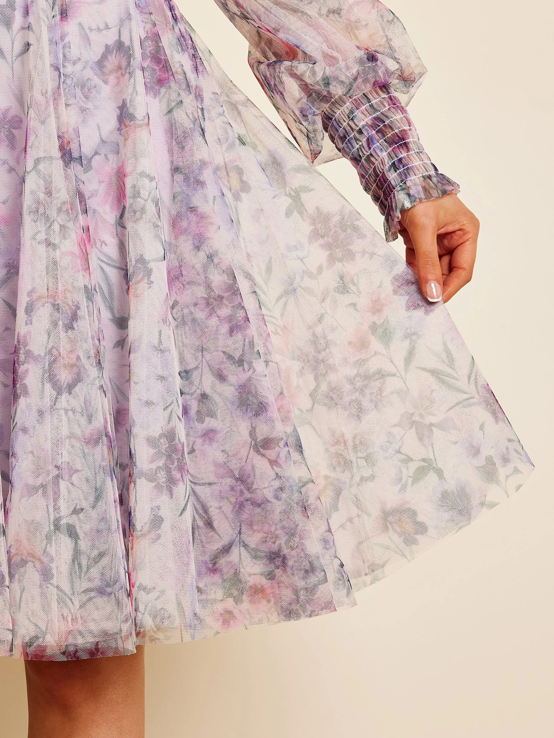 Heather Ashbee Floral Printed Mesh Knee-Length Dress sold by George W. Davies product image thumbnail 2