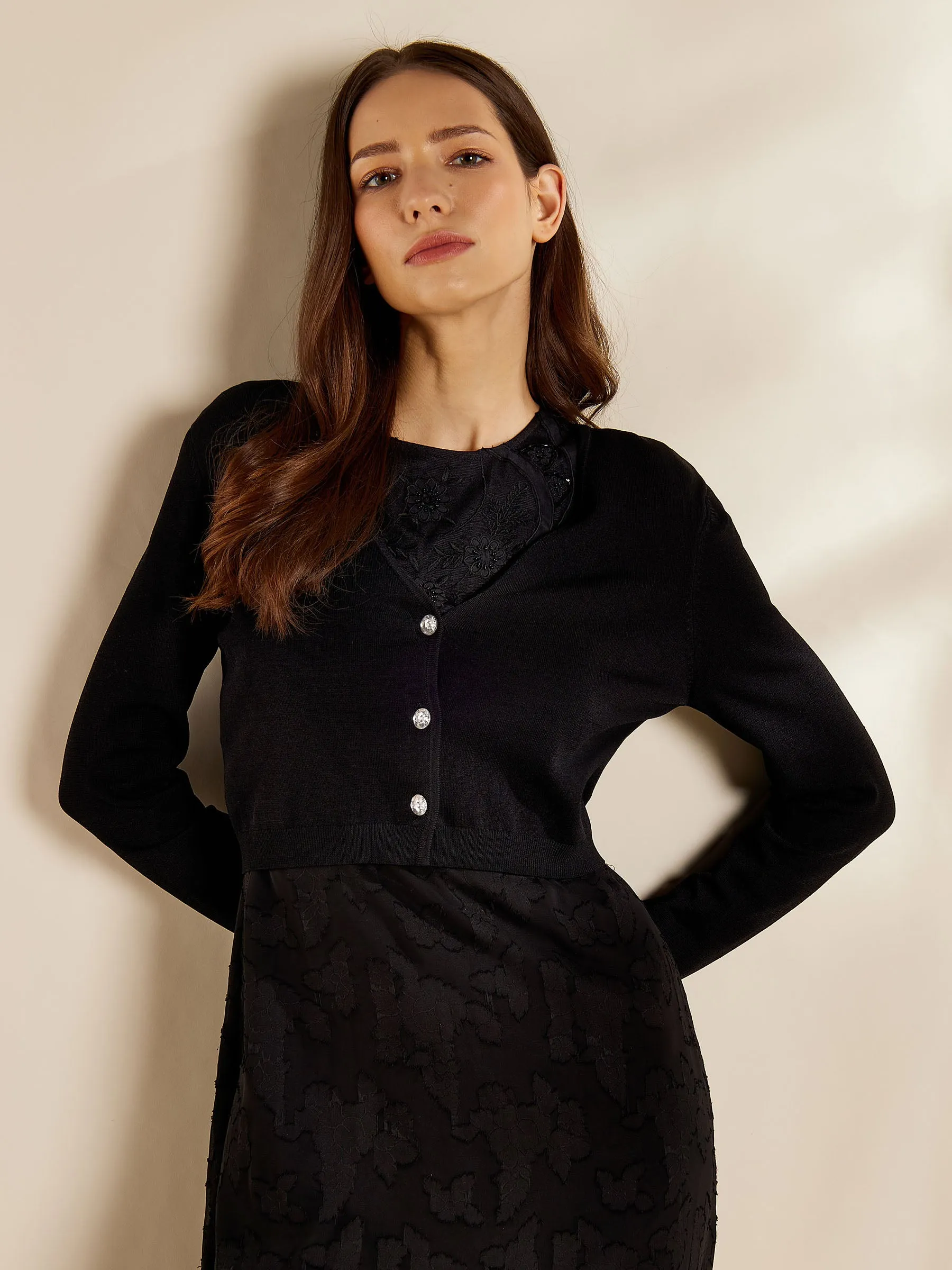 GWD Jewel Cropped Knitted Cardigan sold by George W. Davies product image thumbnail 3