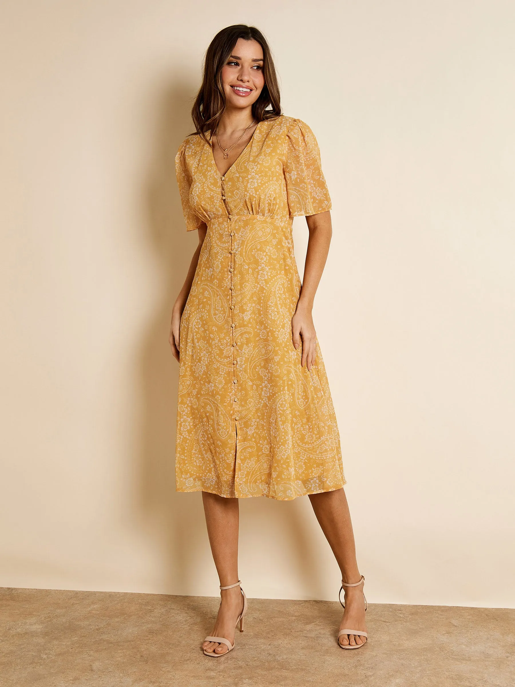 GWD Alena Floral Print Midi Dress sold by George W. Davies