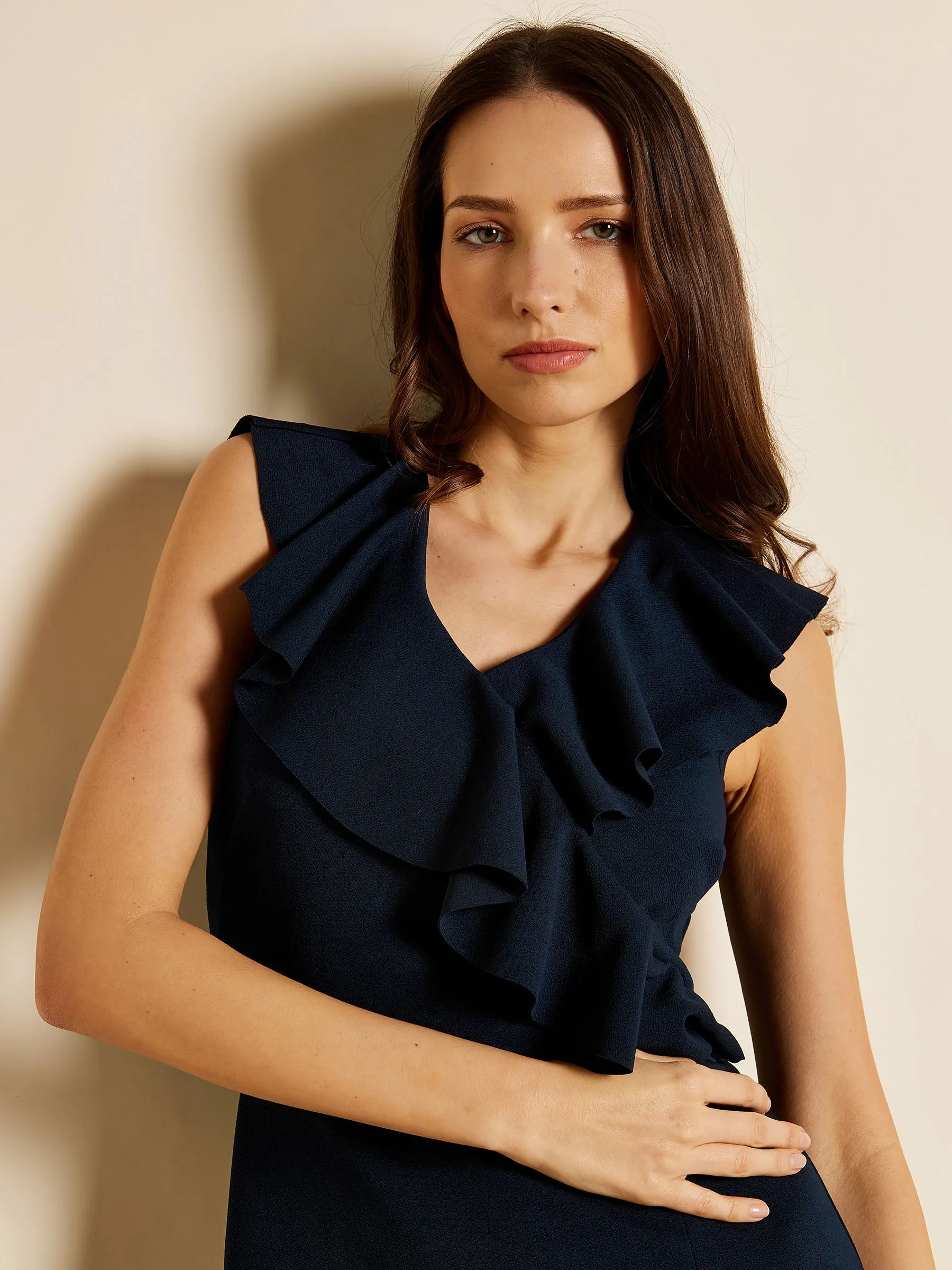 GWD Miranda Frill-detailed Navy Midi Dress sold by George W. Davies product image thumbnail 2