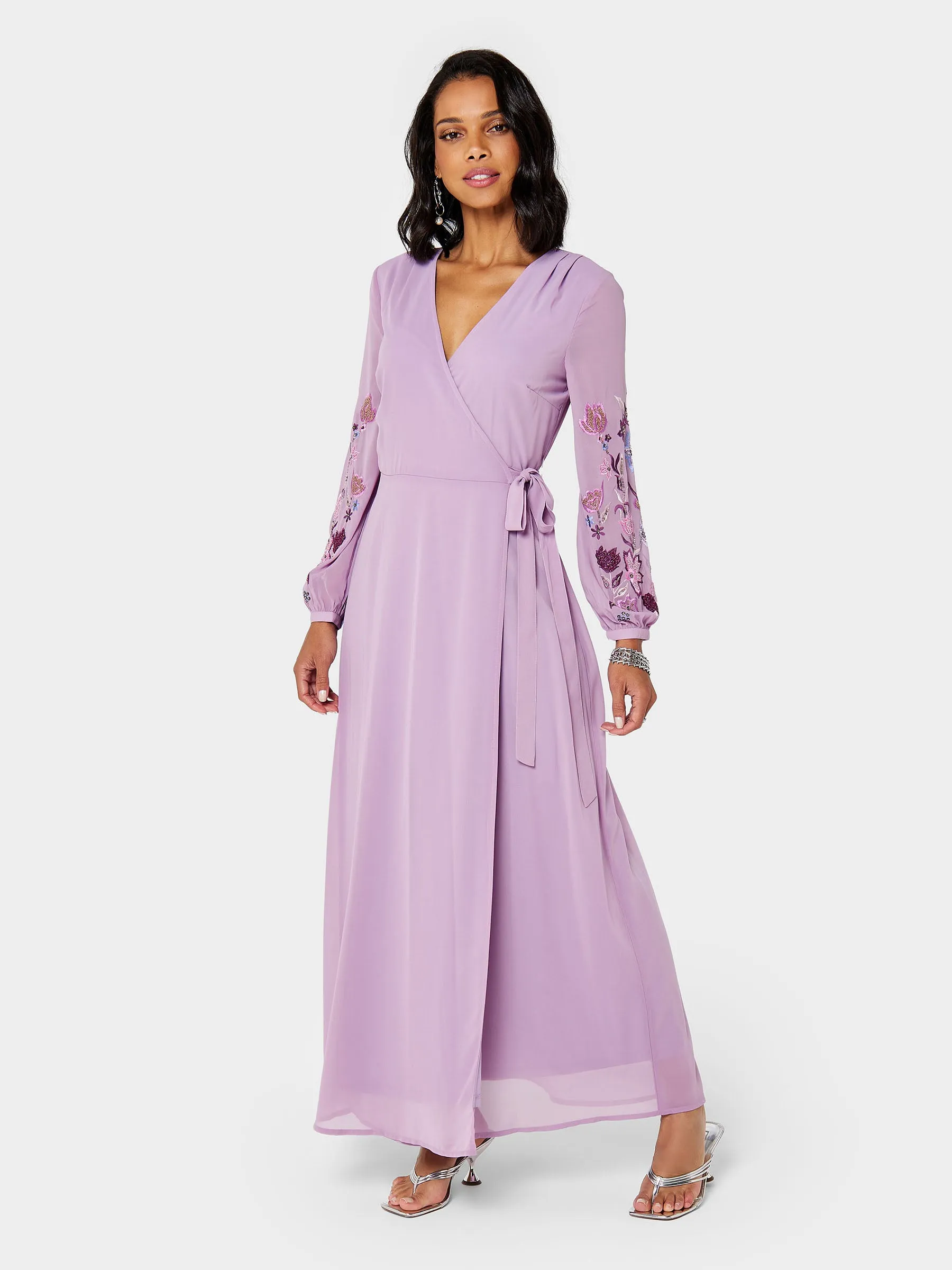 GWD Reena Wrap-Style Purple Maxi Dress sold by George W. Davies