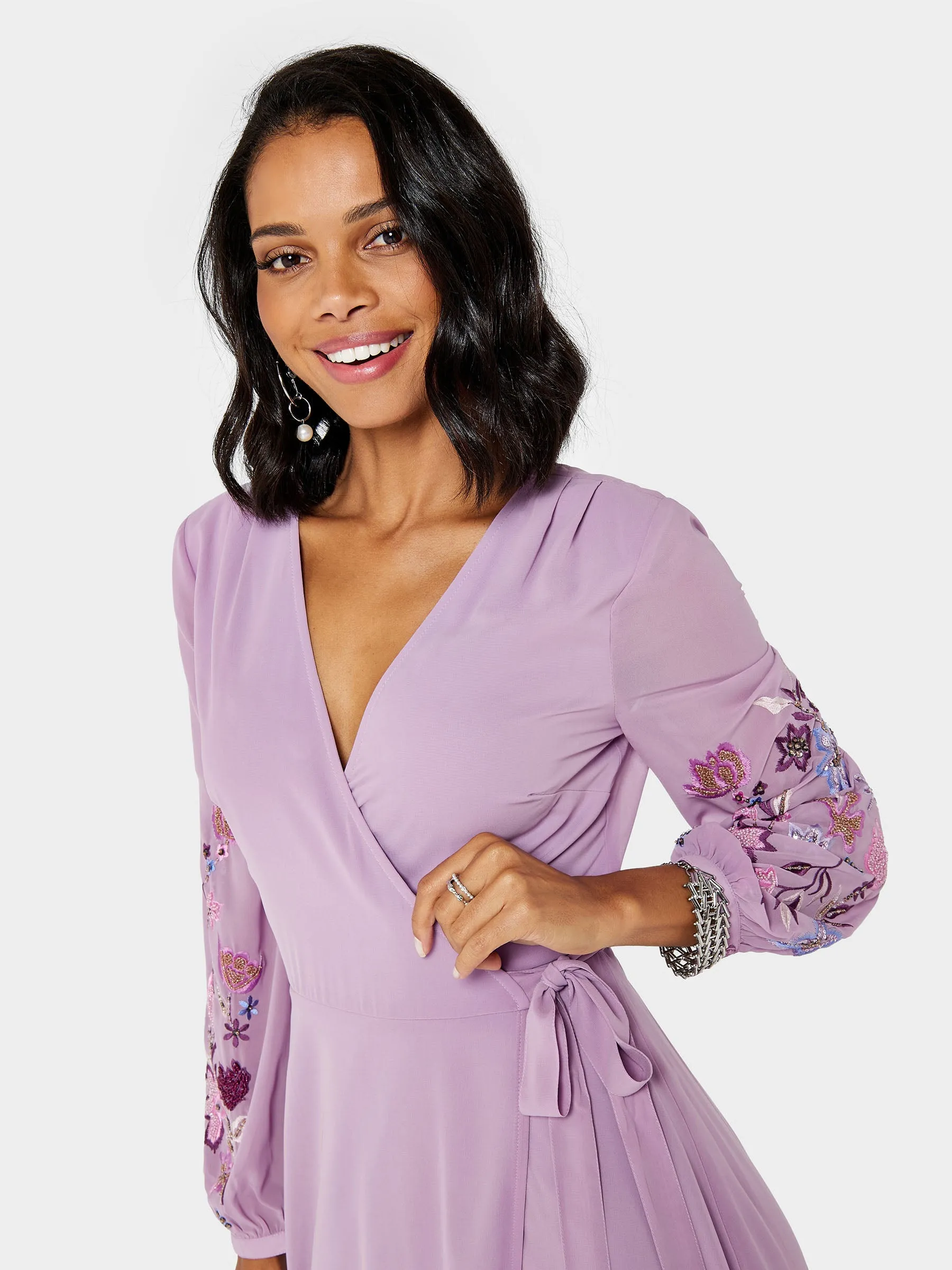 GWD Reena Wrap-Style Purple Maxi Dress sold by George W. Davies product image thumbnail 2