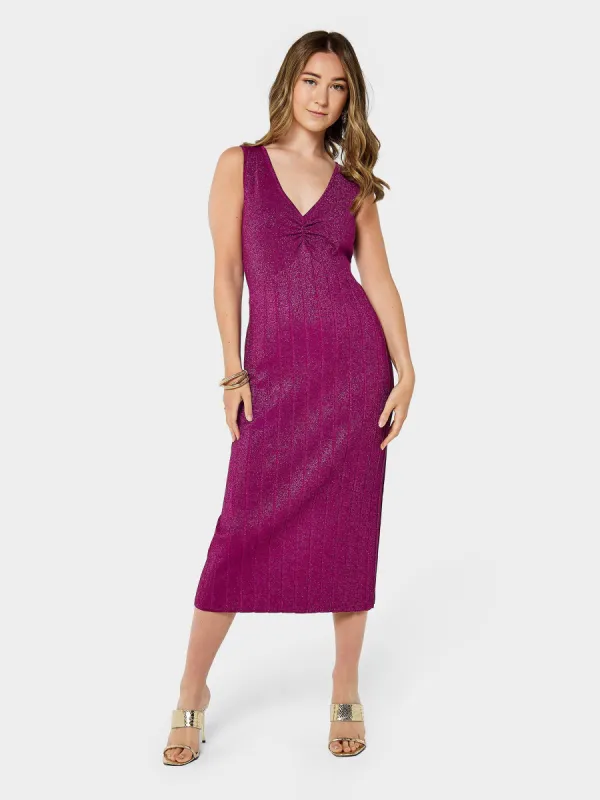 GWD Witney Sparkle Knitted Pink Midi Dress sold by George W. Davies