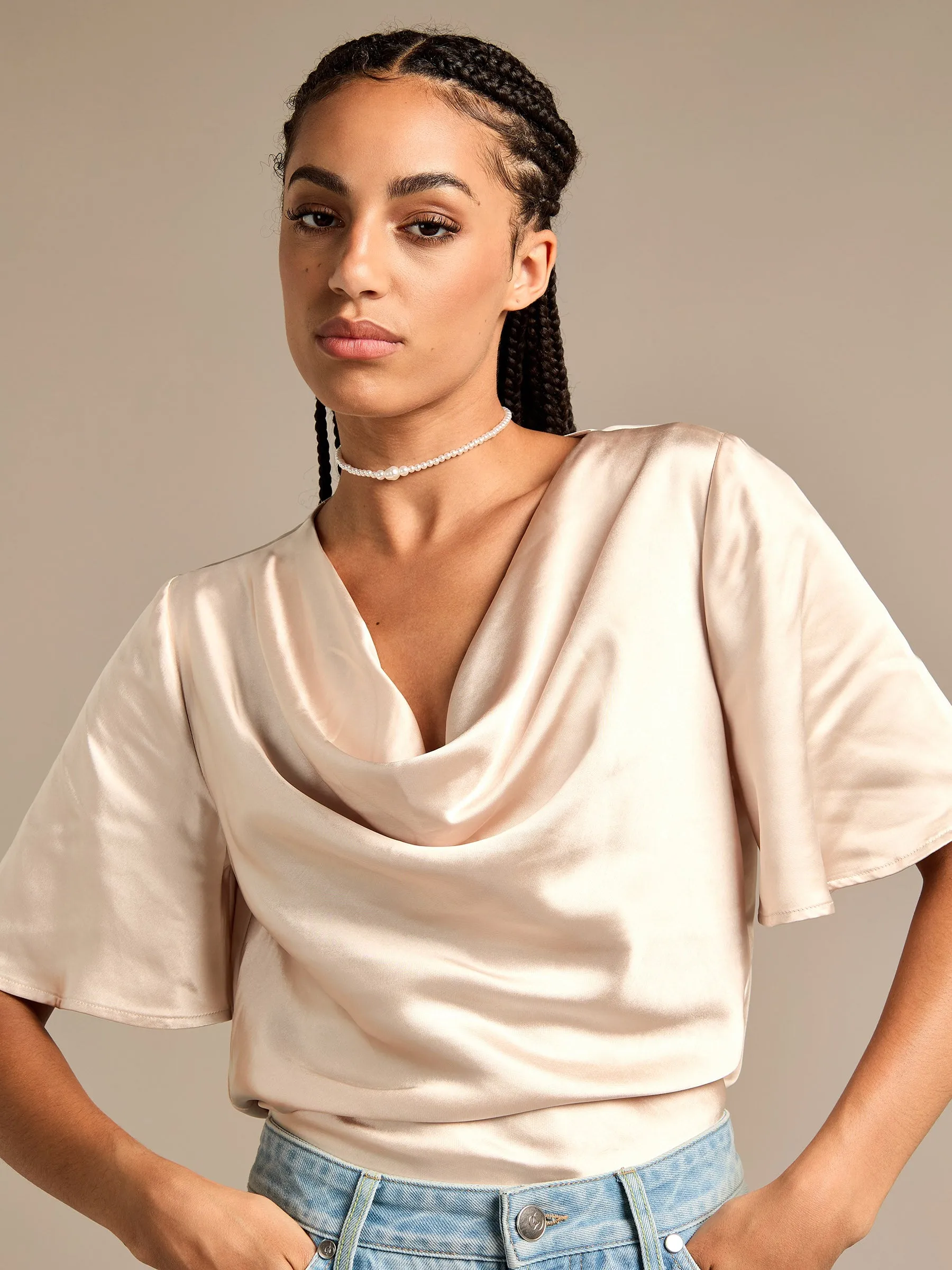 GWD Cheryl Satin Top sold by George W. Davies