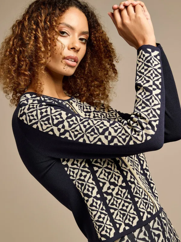 Cate Knitted Geometric Top sold by George W. Davies