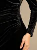 Macey Black Velvet Dress sold by George W. Davies