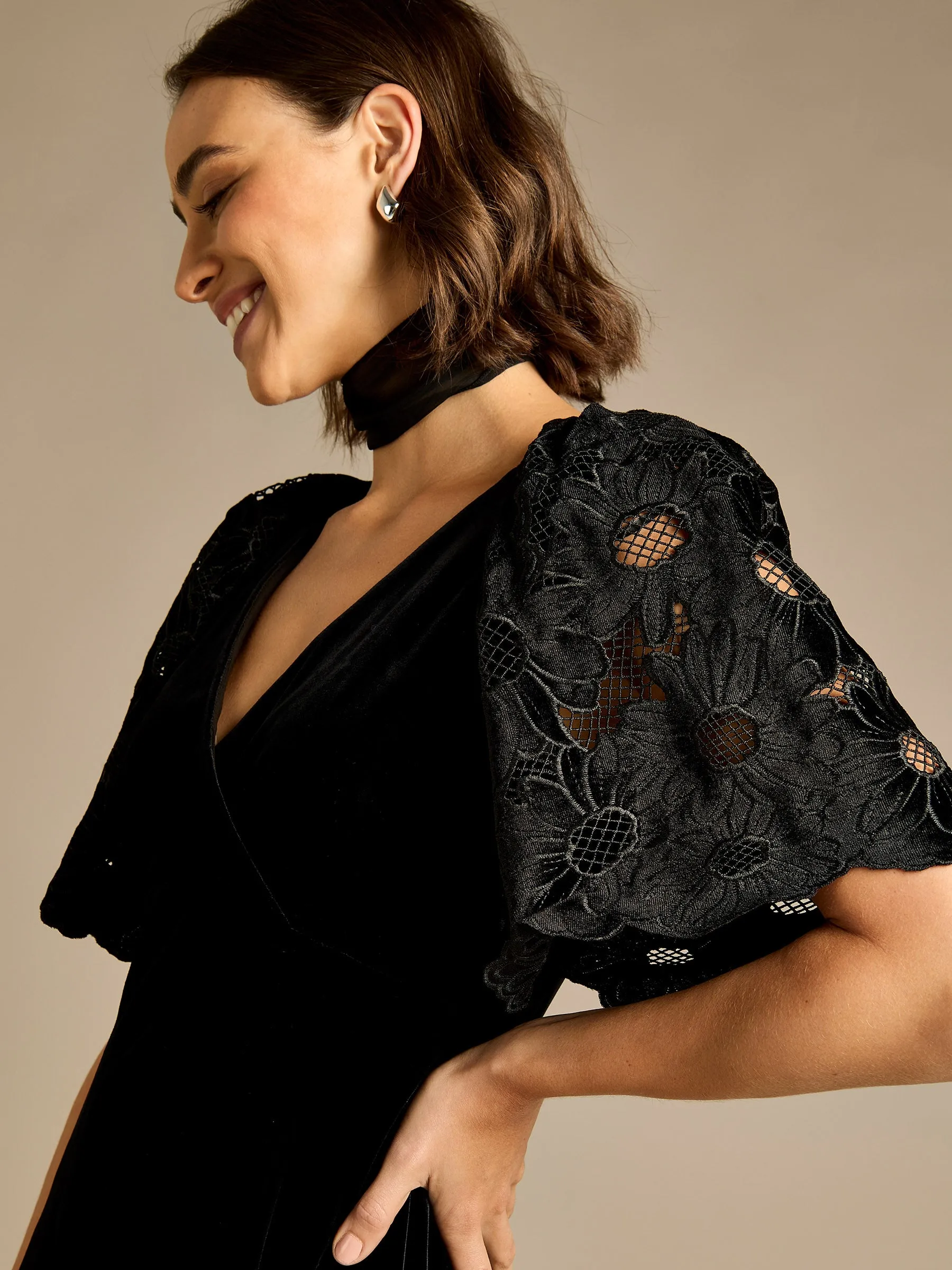 GWD Cecily Embroidered Velvet Maxi Dress sold by George W. Davies product image thumbnail 2