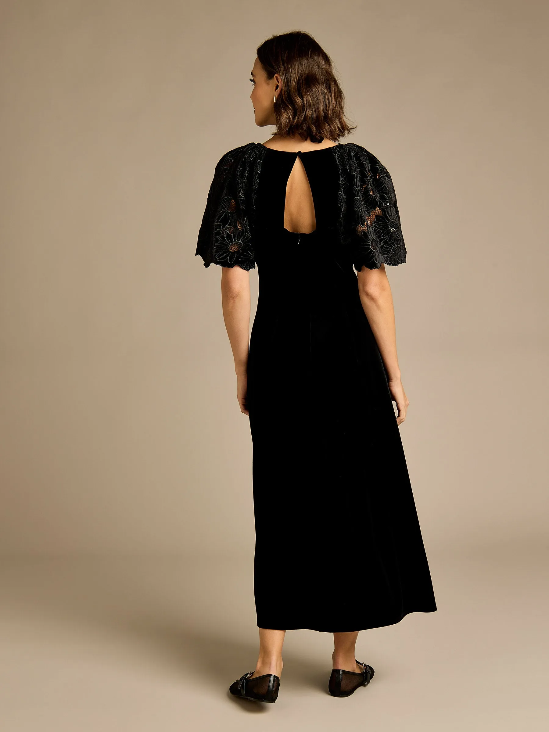 GWD Cecily Embroidered Velvet Maxi Dress sold by George W. Davies product image thumbnail 3