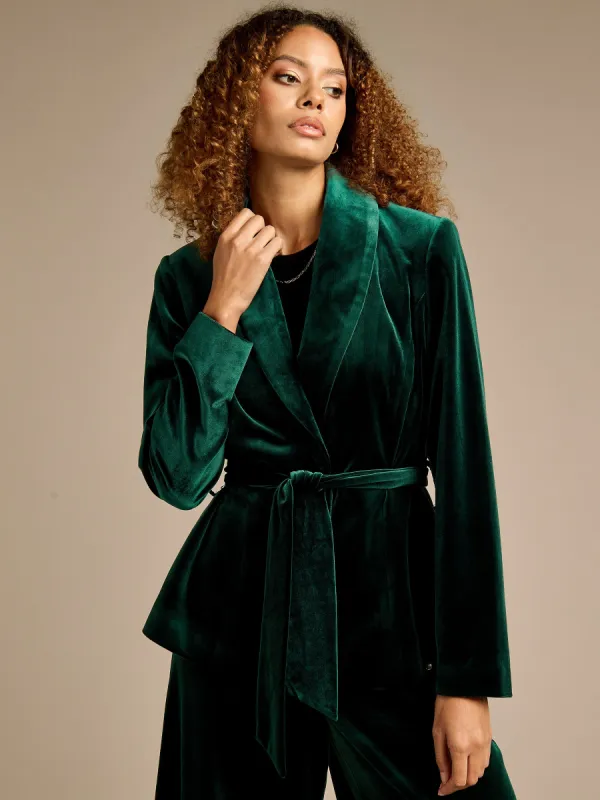 GWD Claire Bottle Green Velvet Jacket sold by George W. Davies