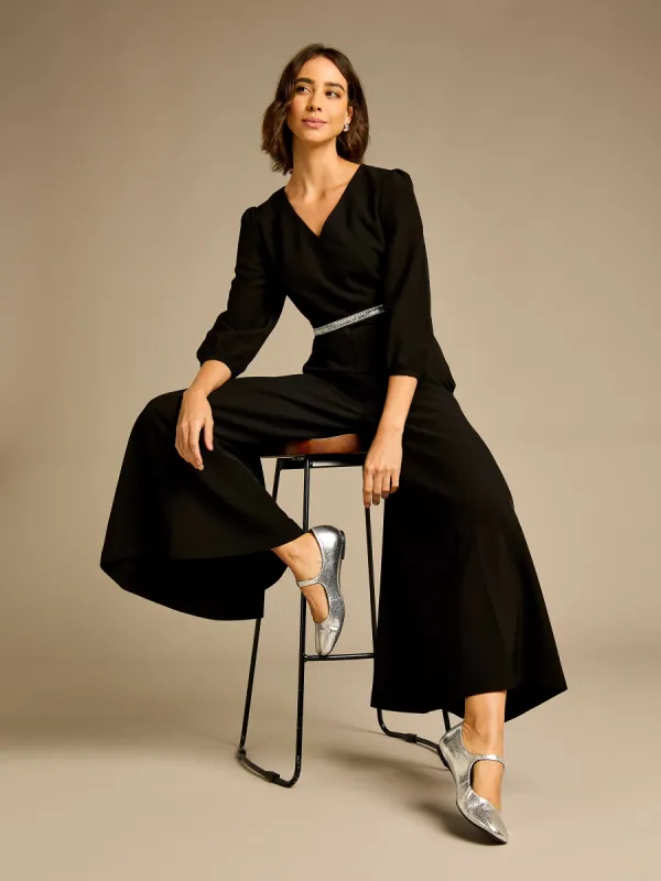 GWD Laura Black Palazzo Leg Jumpsuit sold by George W. Davies
