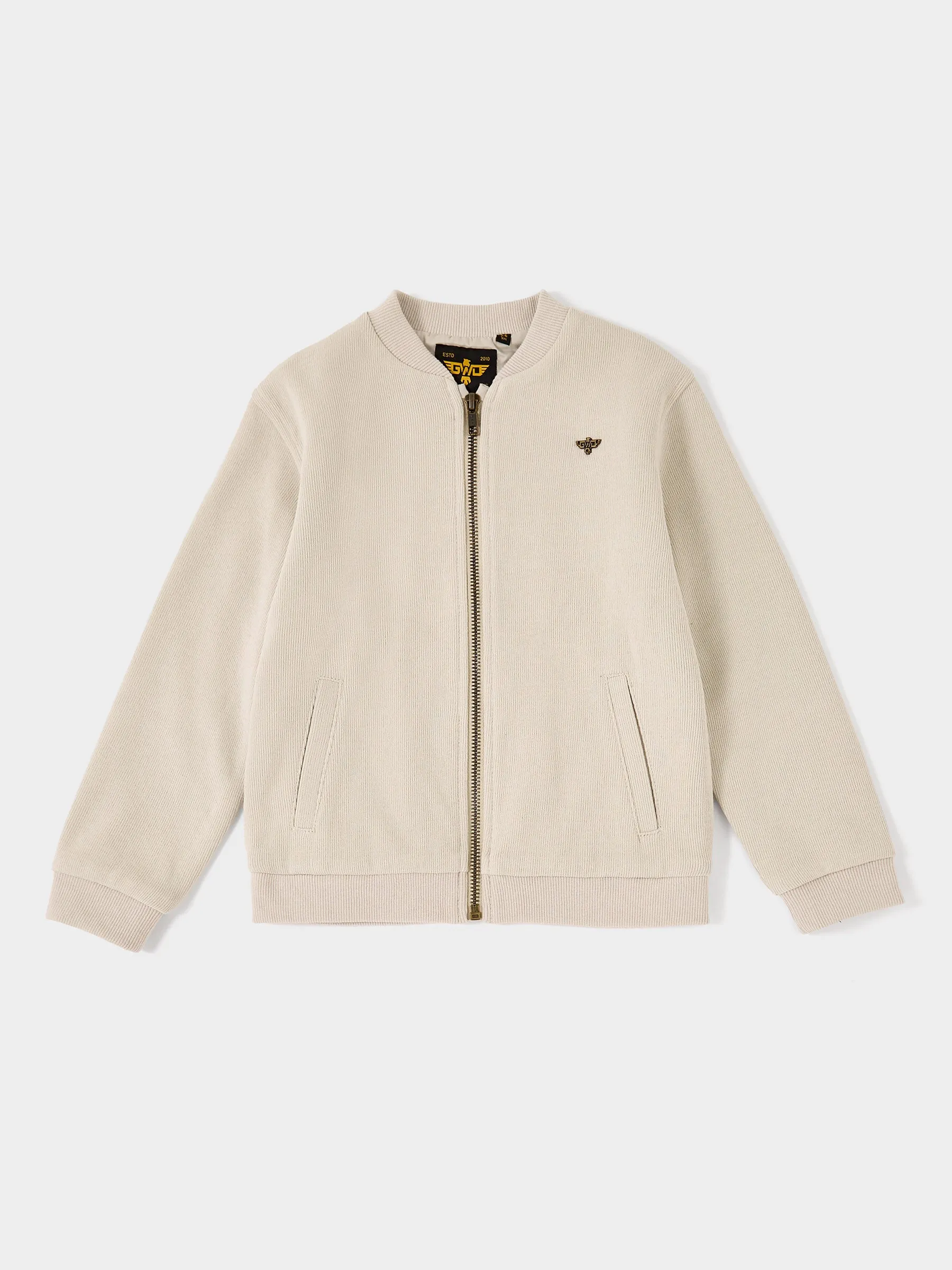GWD Santiago Cream Zip Knit Bomber sold by George W. Davies