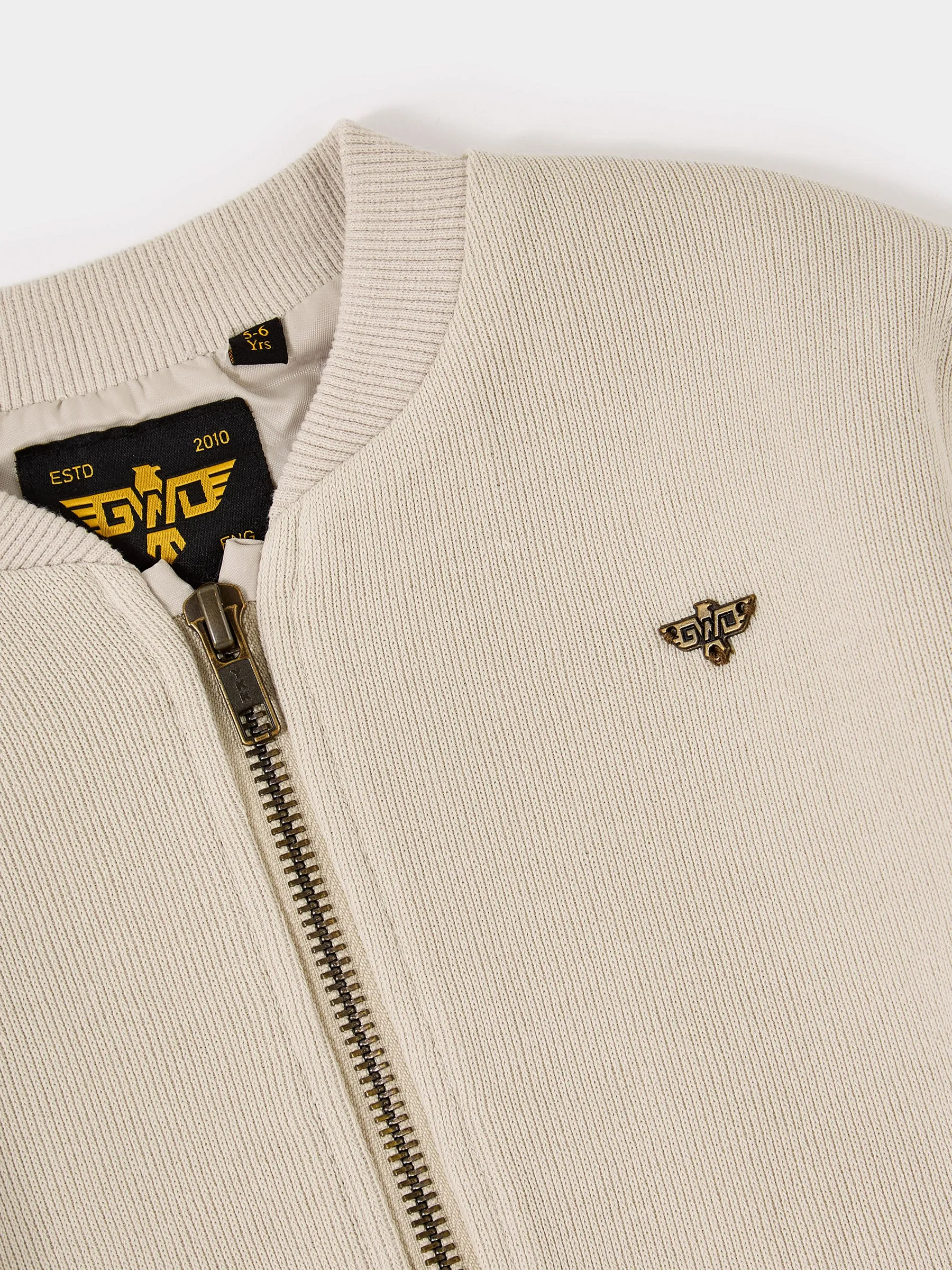 GWD Santiago Cream Zip Knit Bomber sold by George W. Davies product image thumbnail 3