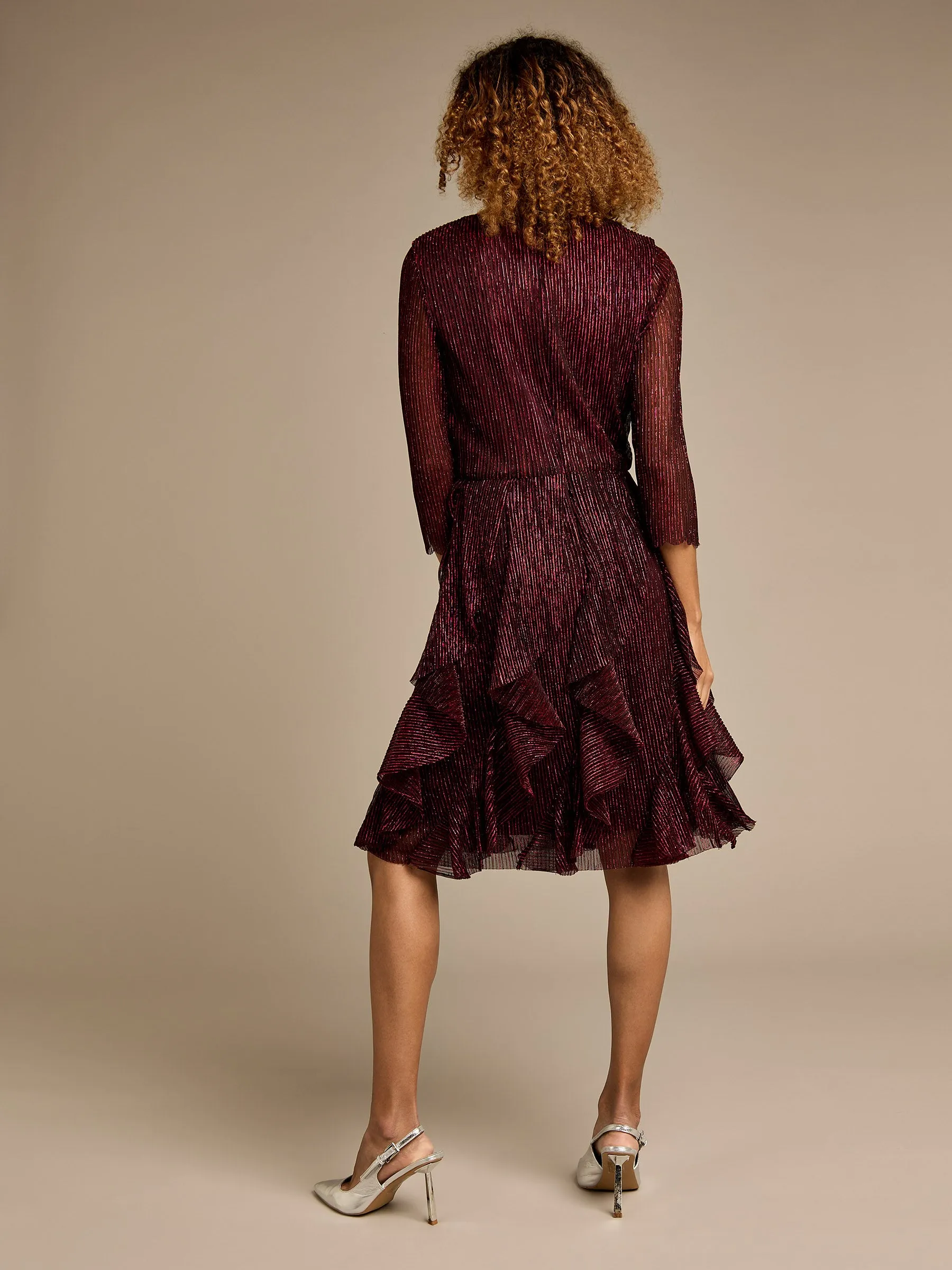 Emory Metallic Sparkle Frill Knee Length Dress sold by George W. Davies product image thumbnail 3