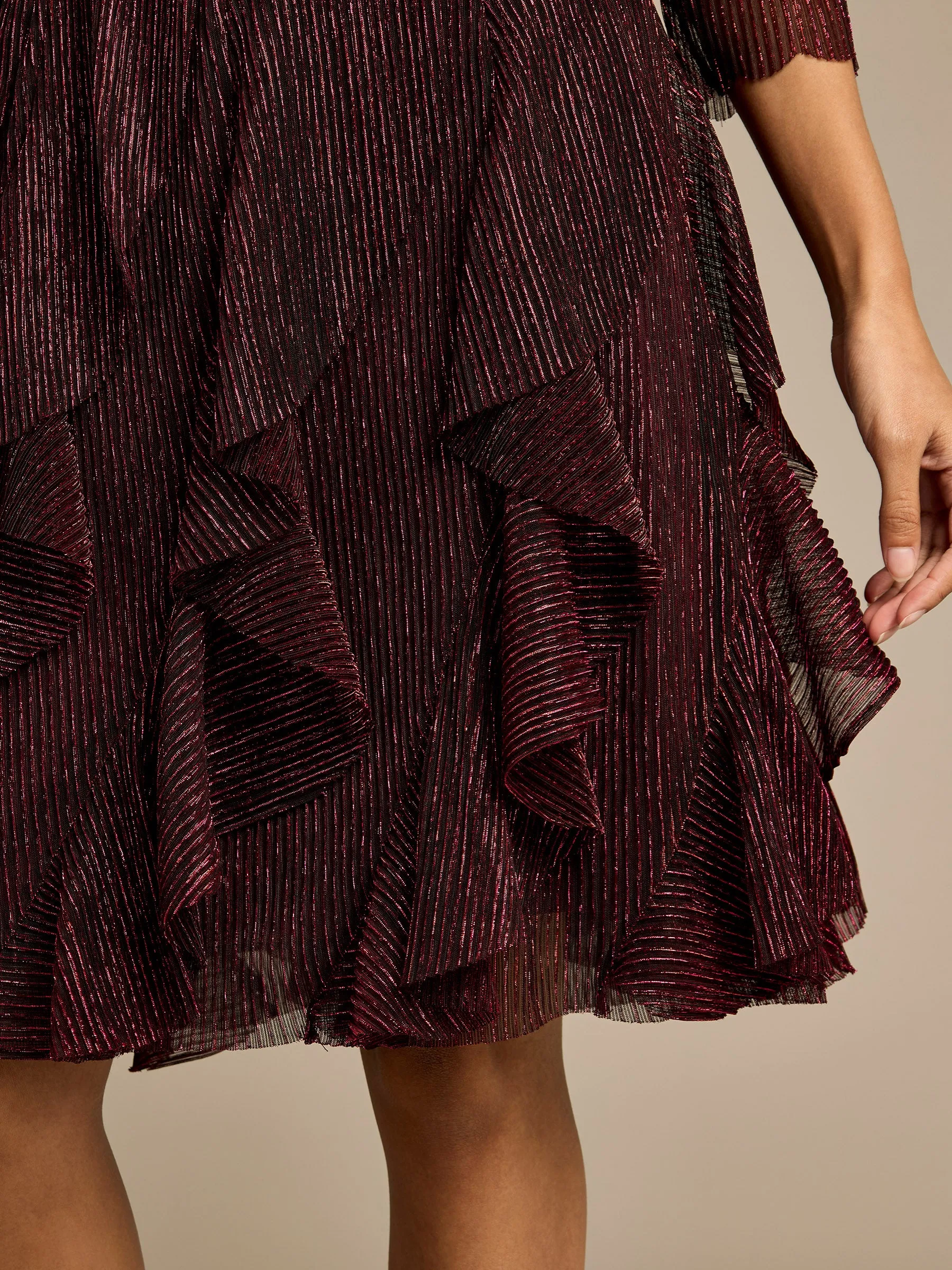 Emory Metallic Sparkle Frill Knee Length Dress sold by George W. Davies product image thumbnail 2