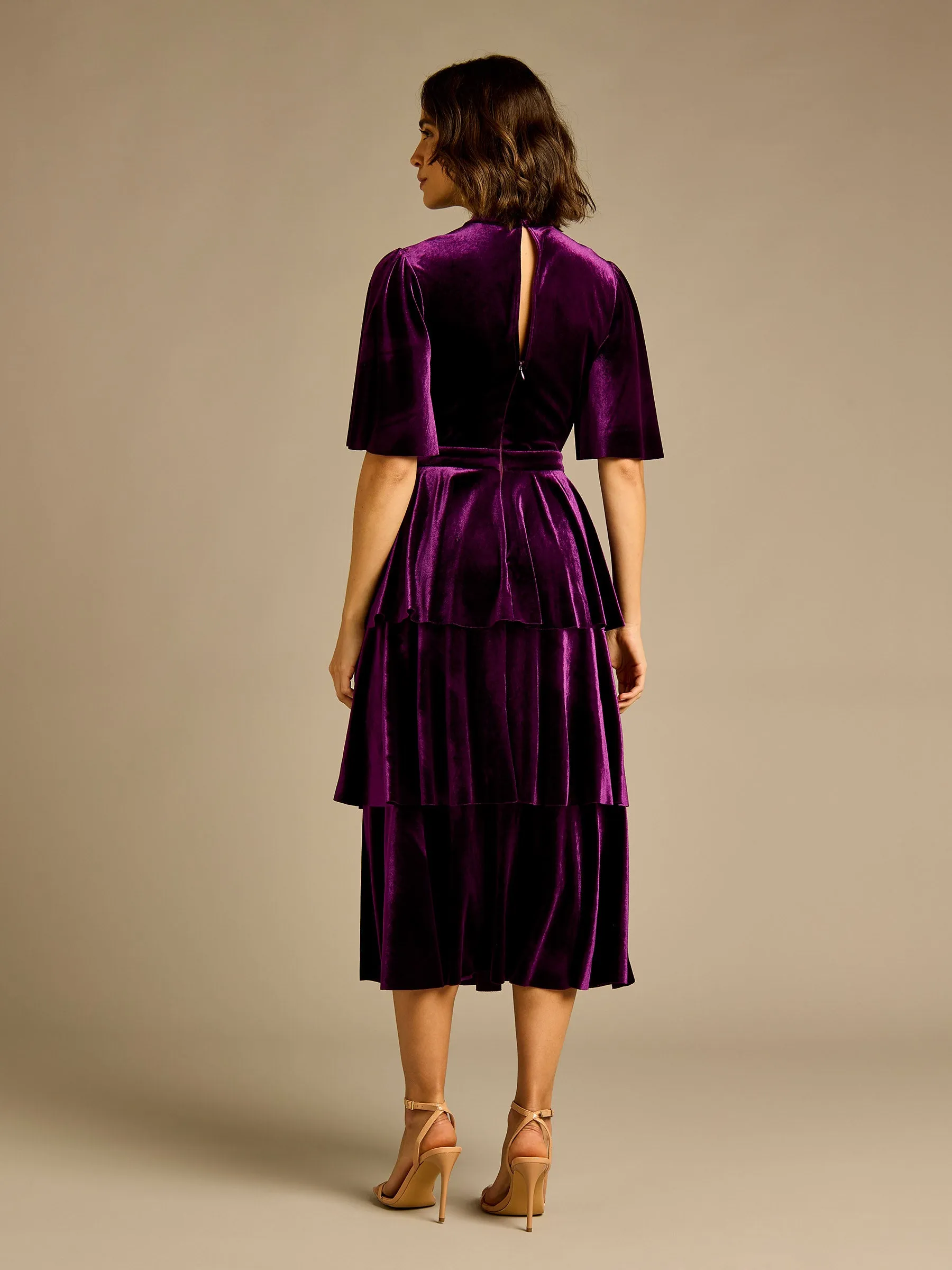 GWD Mathilde Purple Velvet Maxi Dress sold by George W. Davies product image thumbnail 3