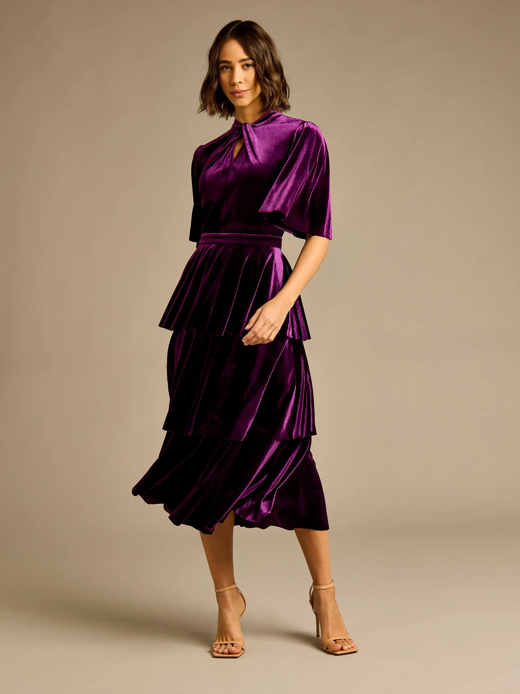 GWD Mathilde Purple Velvet Maxi Dress sold by George W. Davies product image thumbnail 2