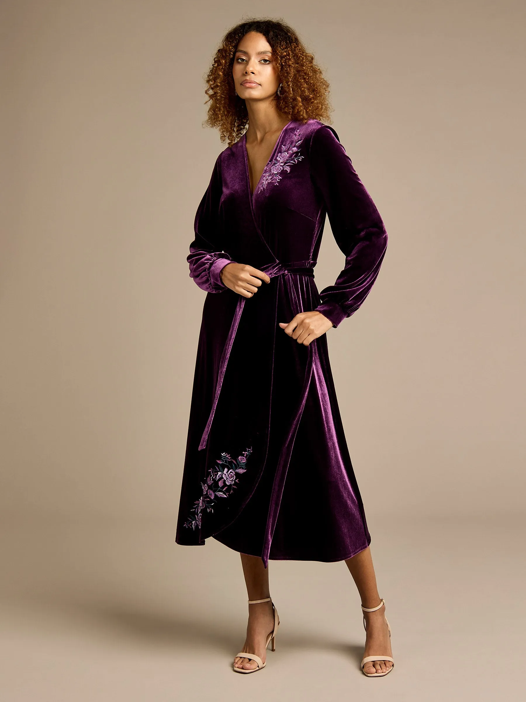 GWD Raya Velvet Wrap Dress sold by George W. Davies product image thumbnail 2