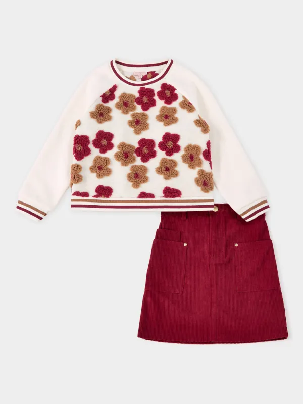 Lulu Sweat Shirt and Phoebe Skirt Outfit sold by George W. Davies