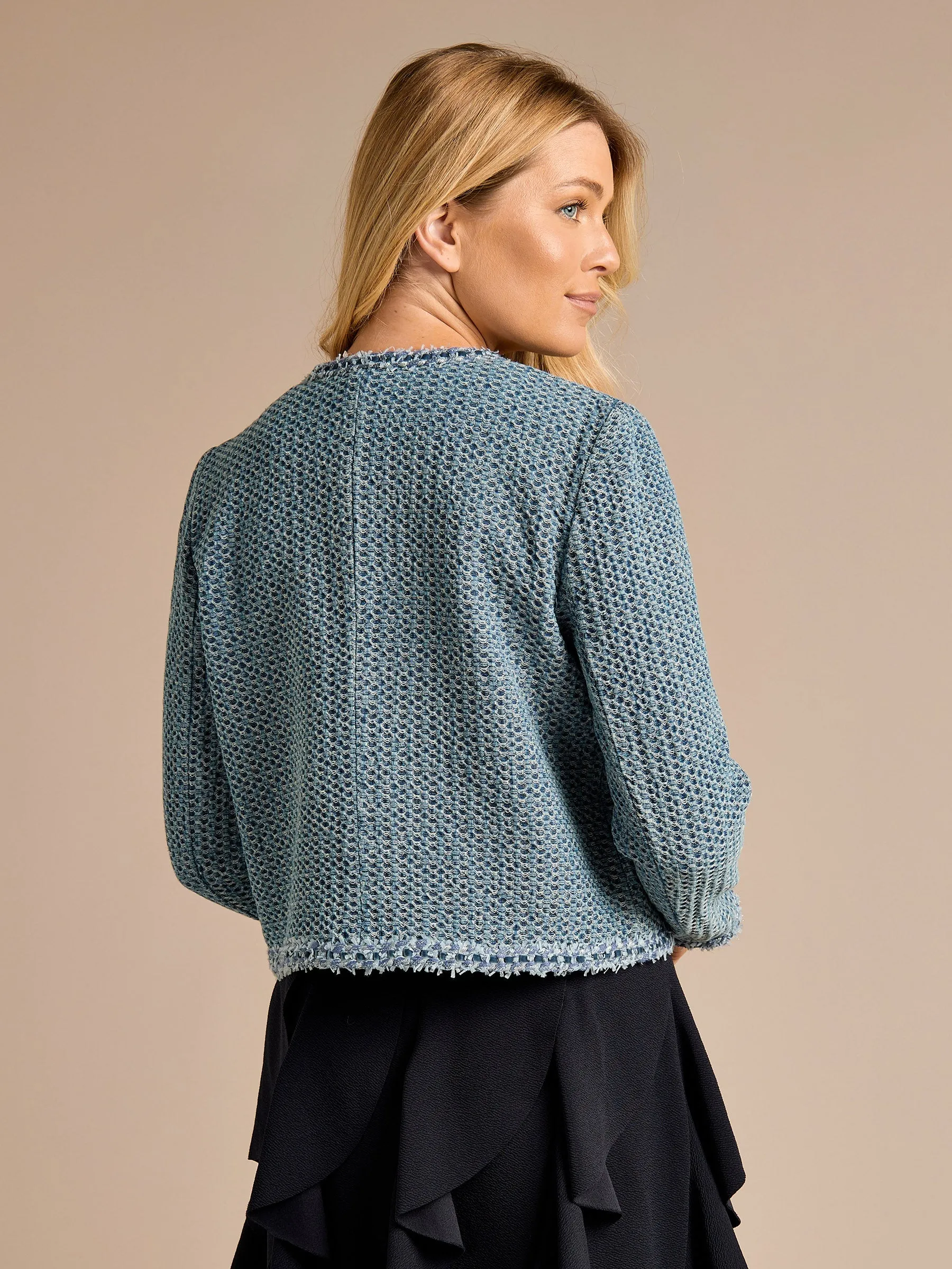 GWD Cal Textured Jacquard Indigo Denim Jacket sold by George W. Davies product image thumbnail 3