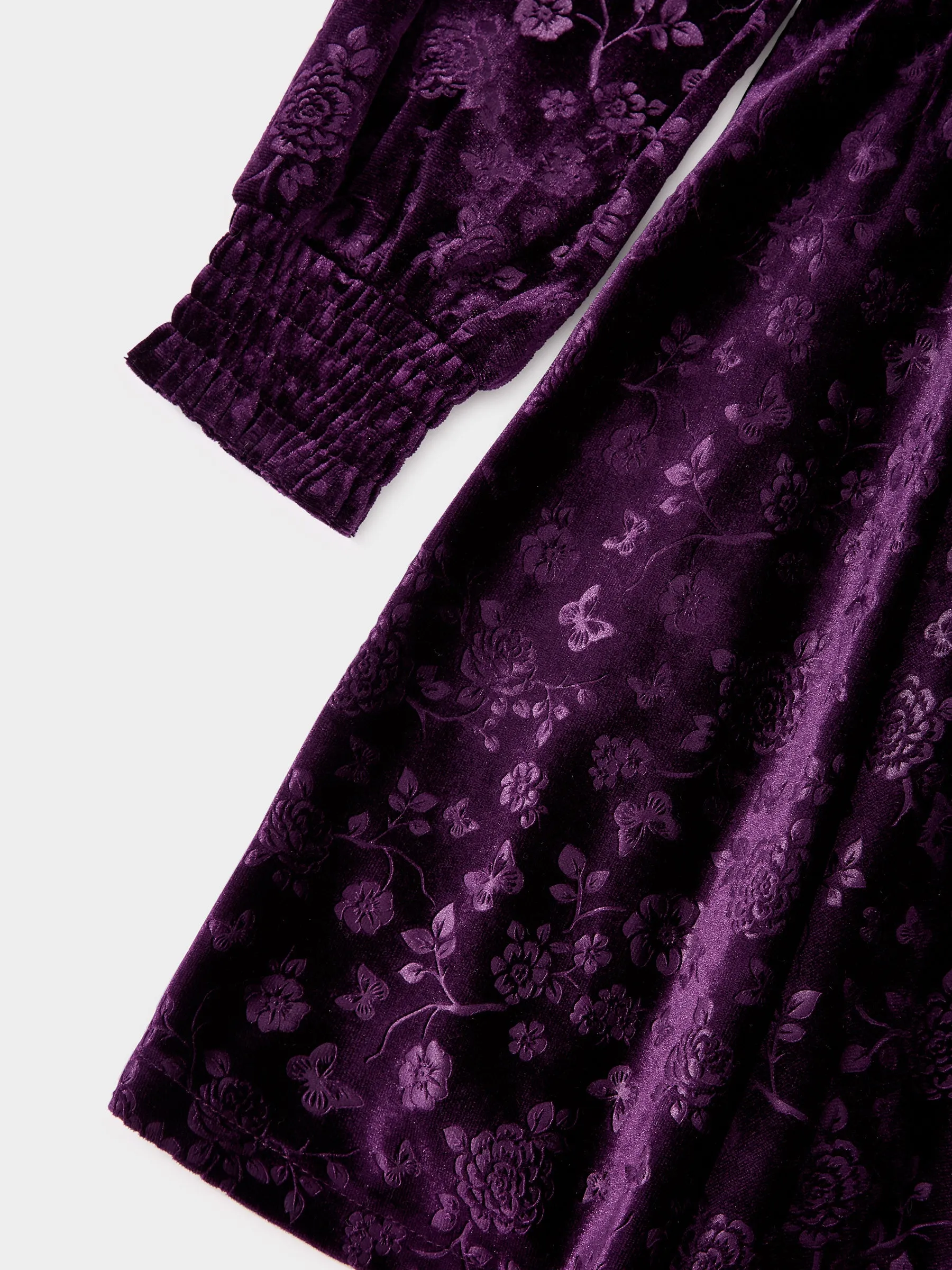 GWD Asha Purple Floral Velvet Dress sold by George W. Davies product image thumbnail 4