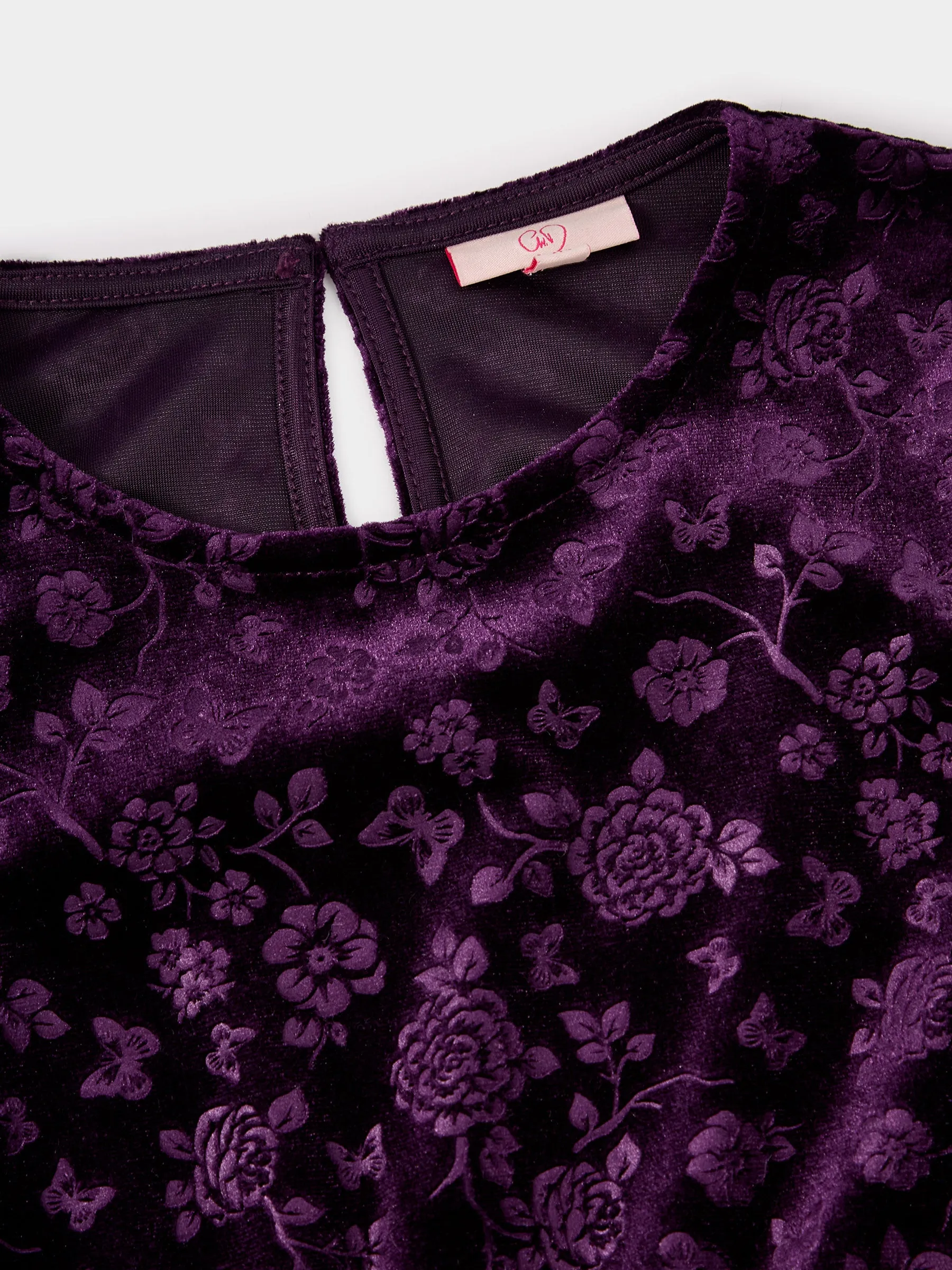 GWD Asha Purple Floral Velvet Dress sold by George W. Davies product image thumbnail 3