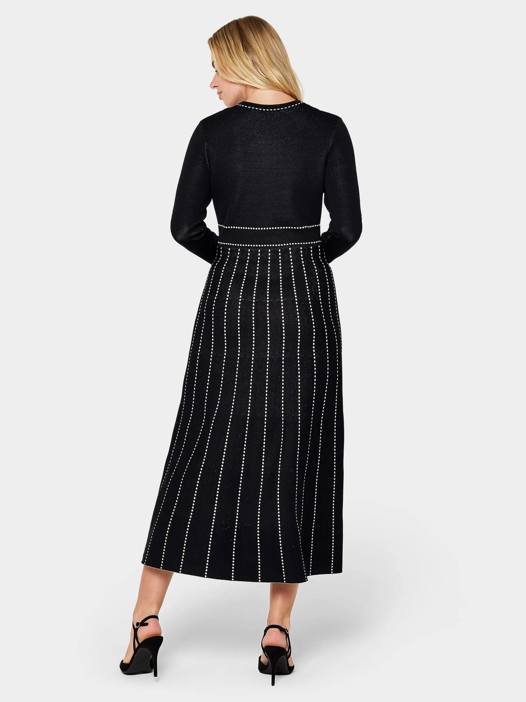 Bronwyn Striped Knitted Midi Dress sold by George W. Davies product image thumbnail 3