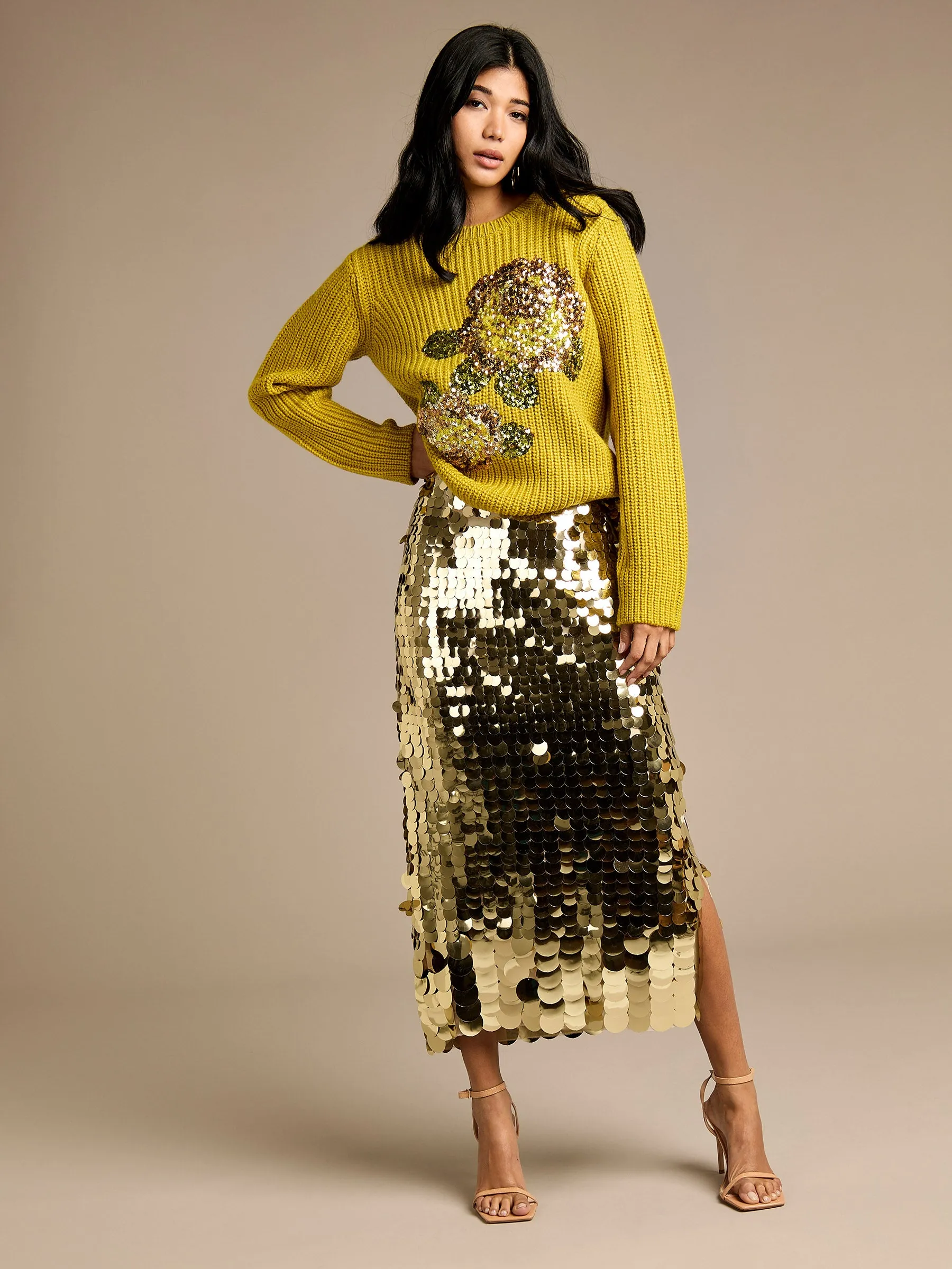 GWD Eloise Gold Sequin Skirt sold by George W. Davies product image thumbnail 2