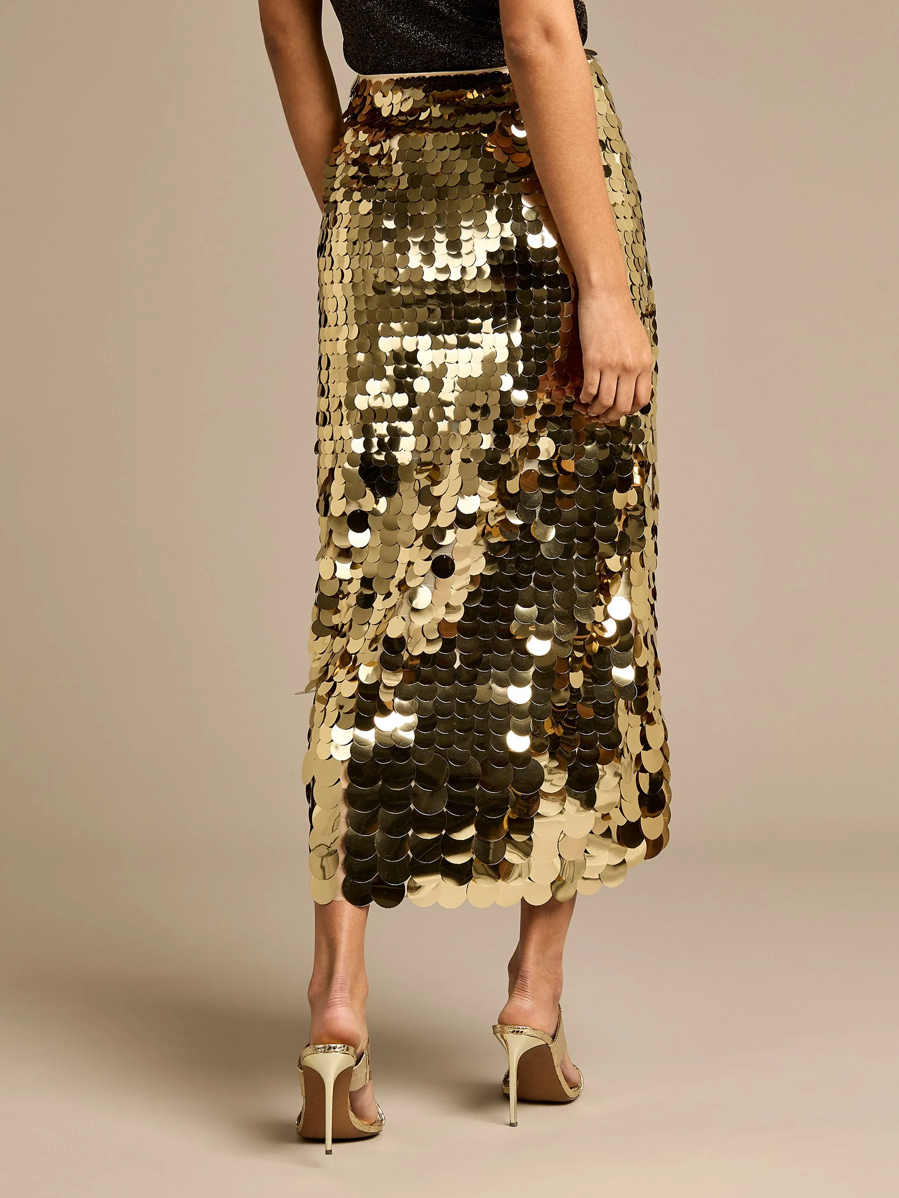 GWD Eloise Gold Sequin Skirt sold by George W. Davies product image thumbnail 4