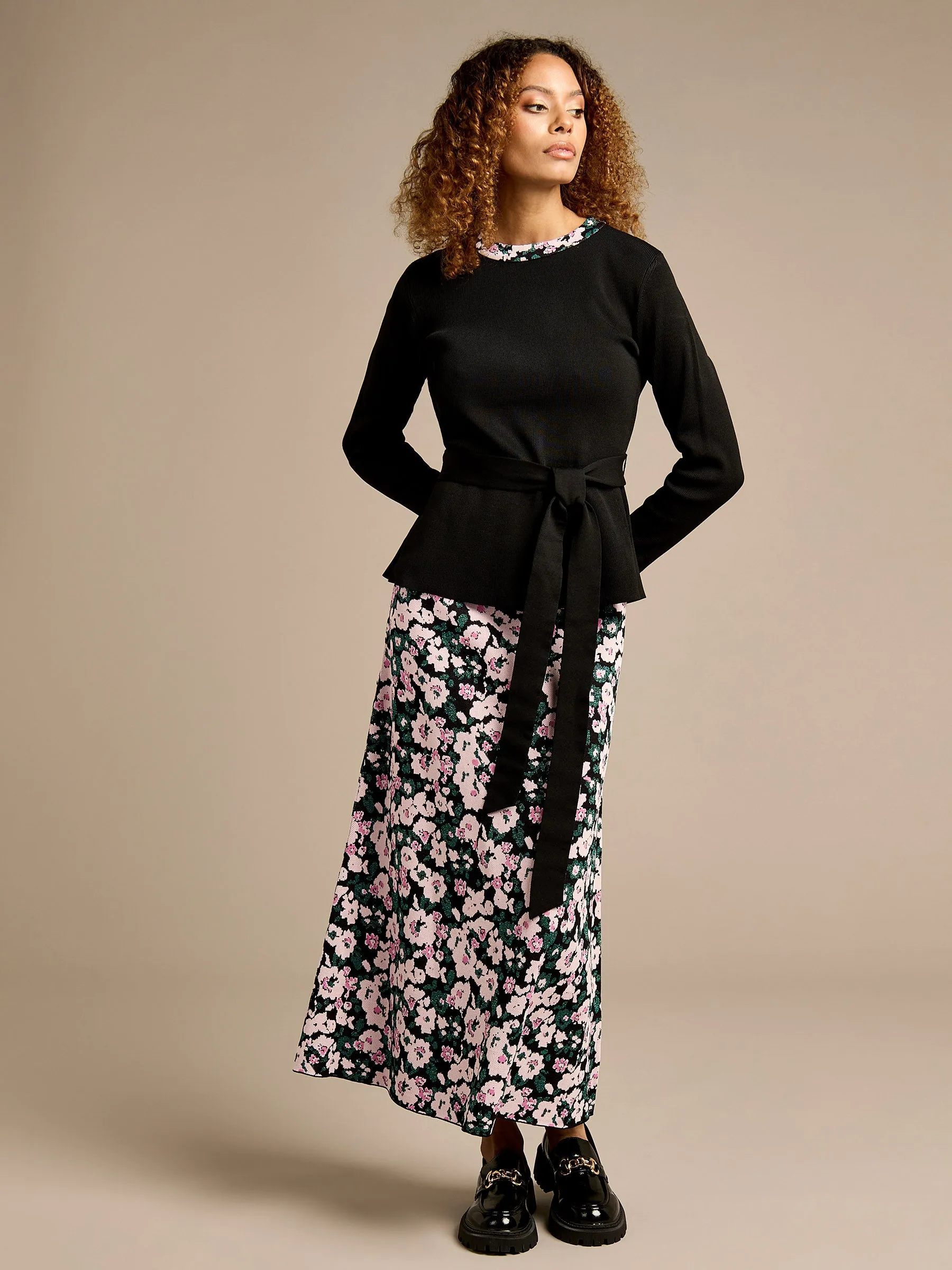 GWD Henrietta Black Floral Trim Jacquard Top sold by George W. Davies product image thumbnail 5