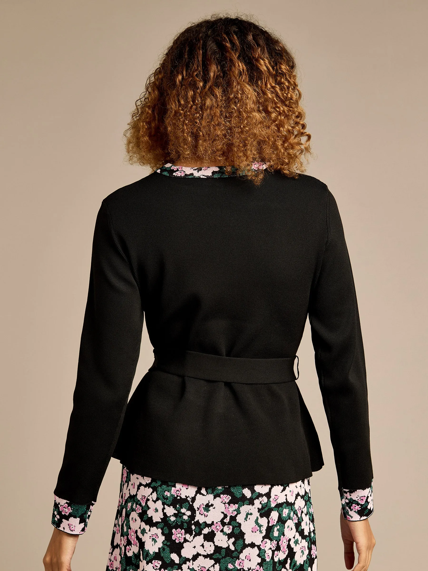 GWD Henrietta Black Floral Trim Jacquard Top sold by George W. Davies product image thumbnail 2