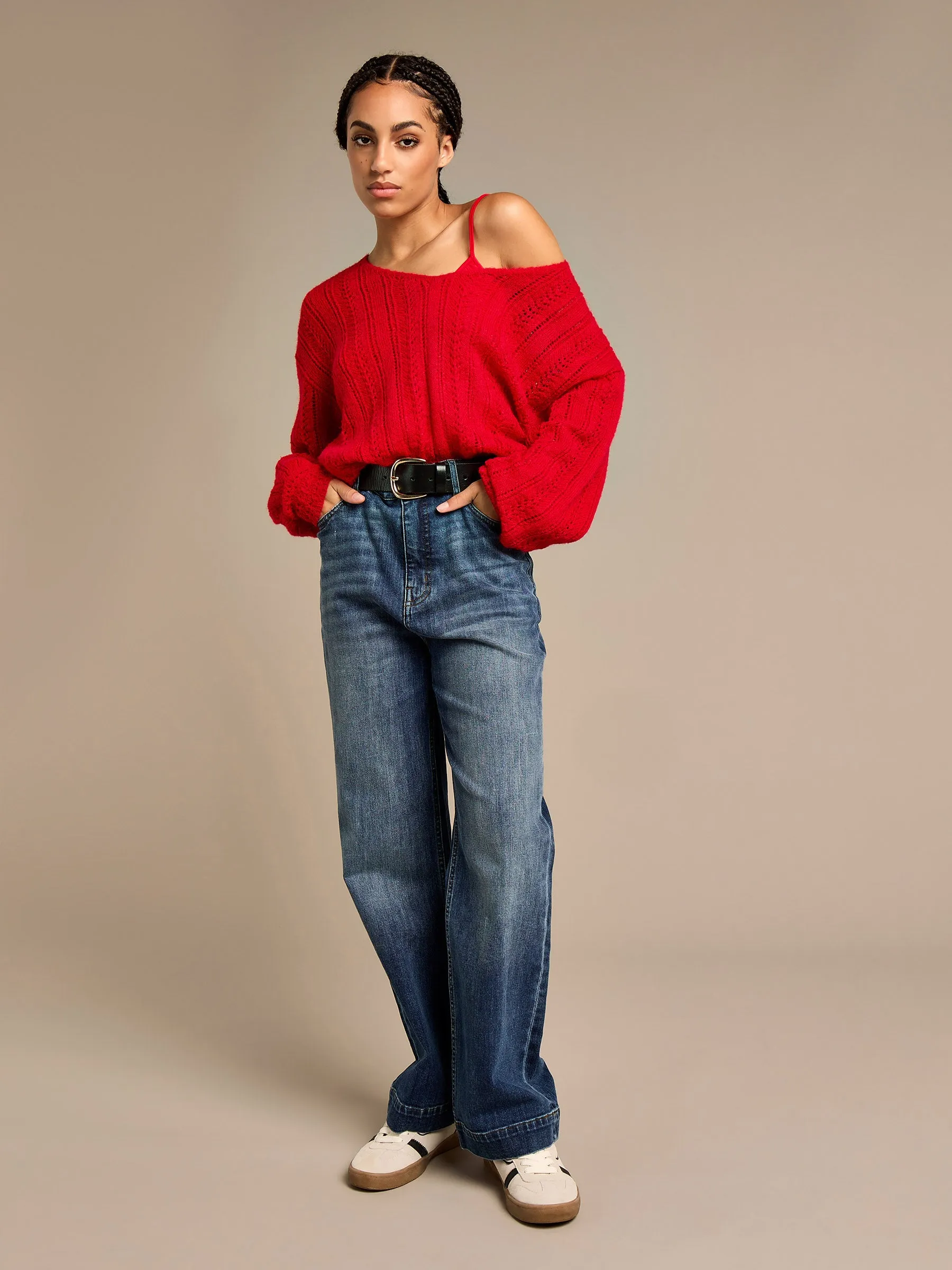GWD Arla-Bailey Red Wool Knit Top sold by George W. Davies product image thumbnail 2