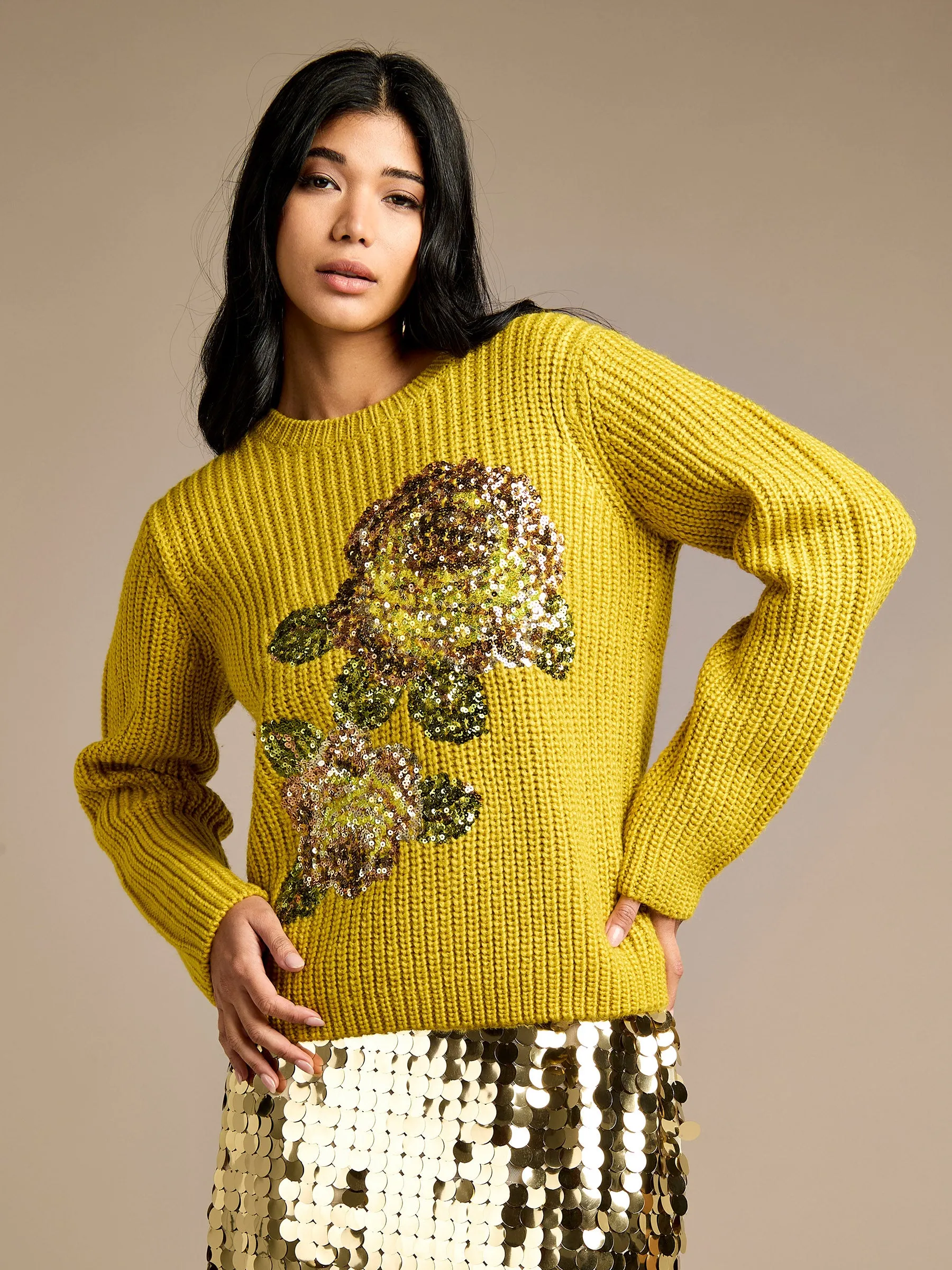 GWD Daisy Lime Sparkle Flower Jumper sold by George W. Davies product image thumbnail 4