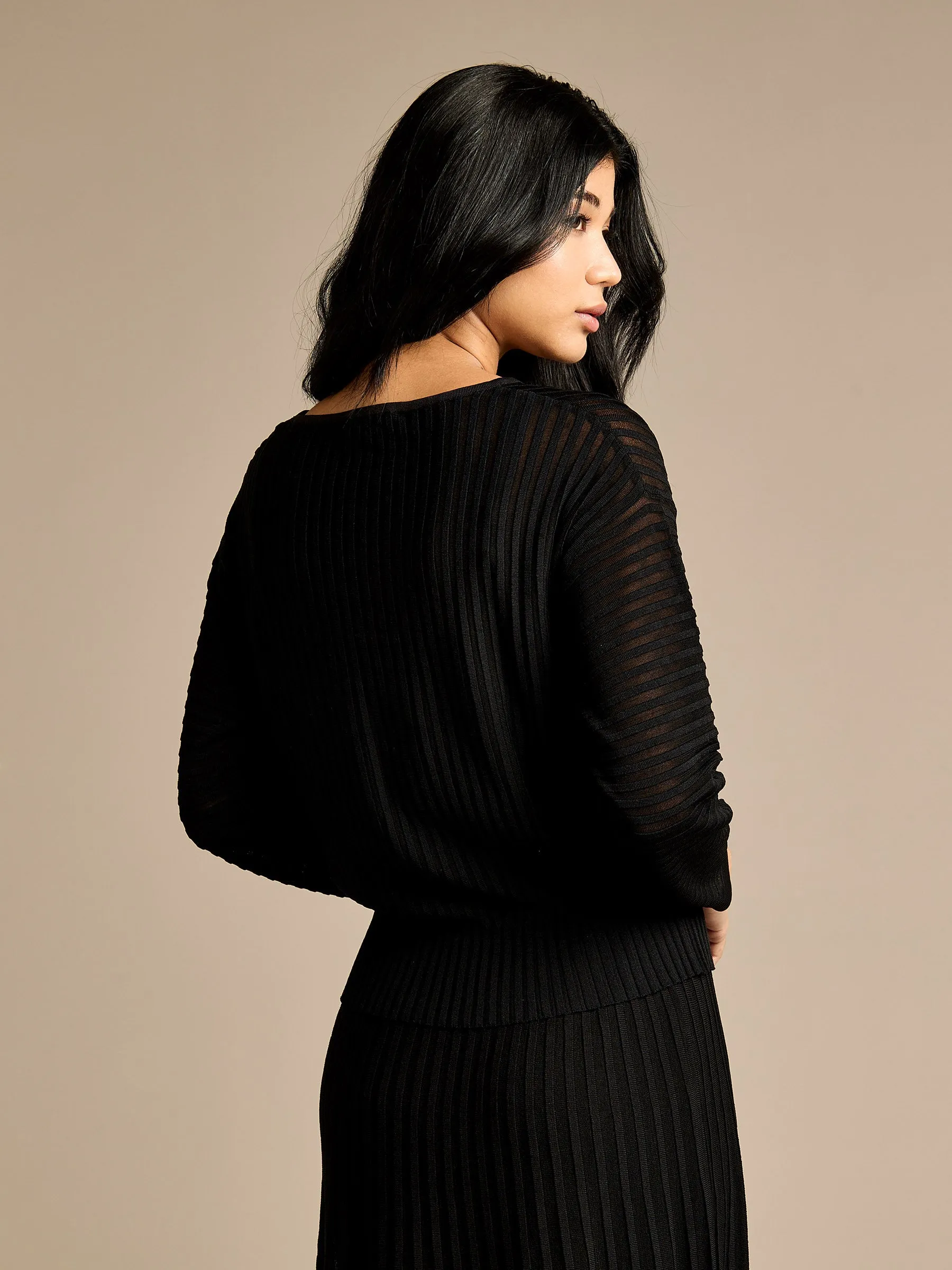 GWD Amrie Black Knitted Top sold by George W. Davies product image thumbnail 3