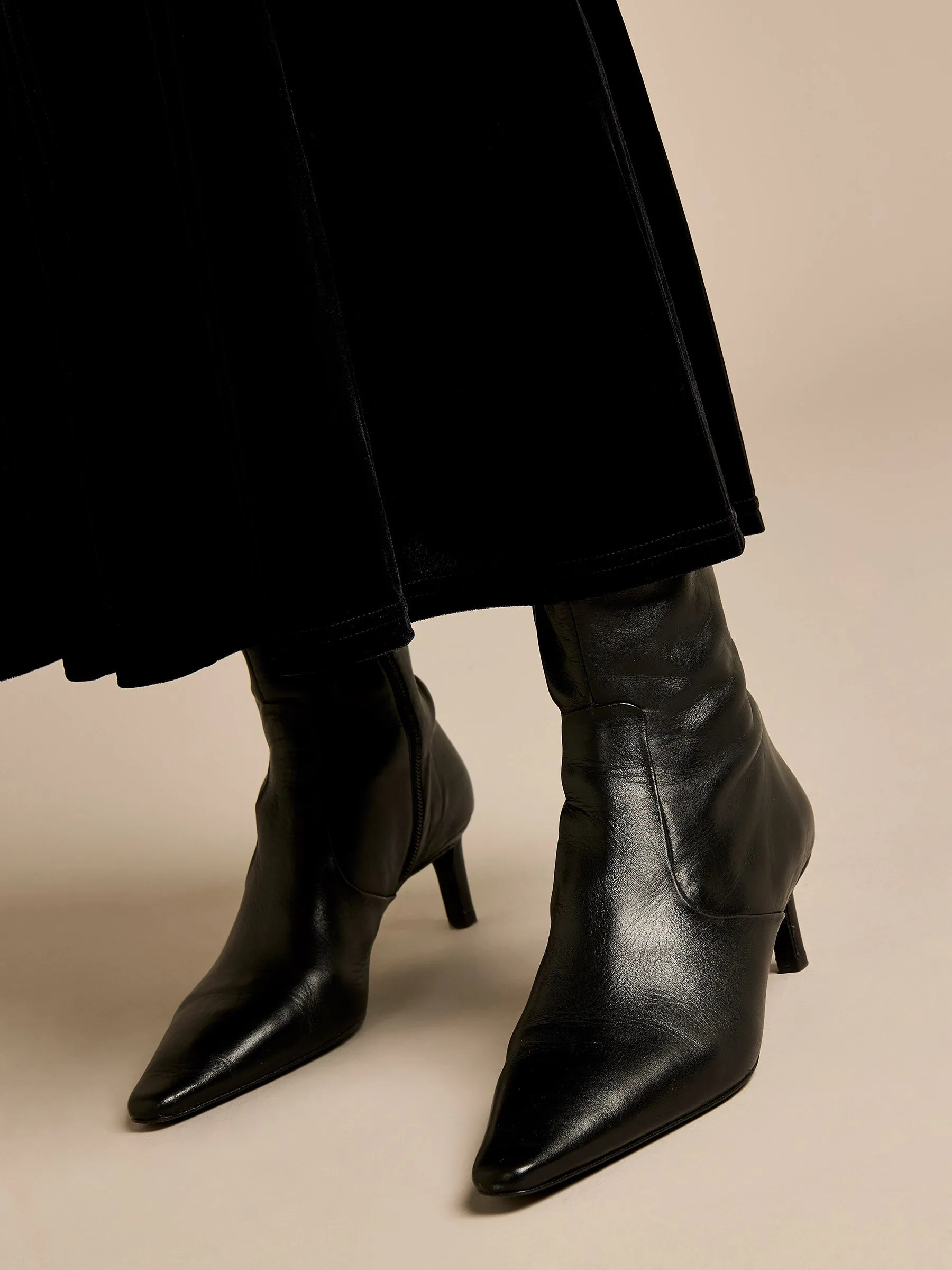 GWD Vienna Black Velvet Maxi Skirt sold by George W. Davies product image thumbnail 4