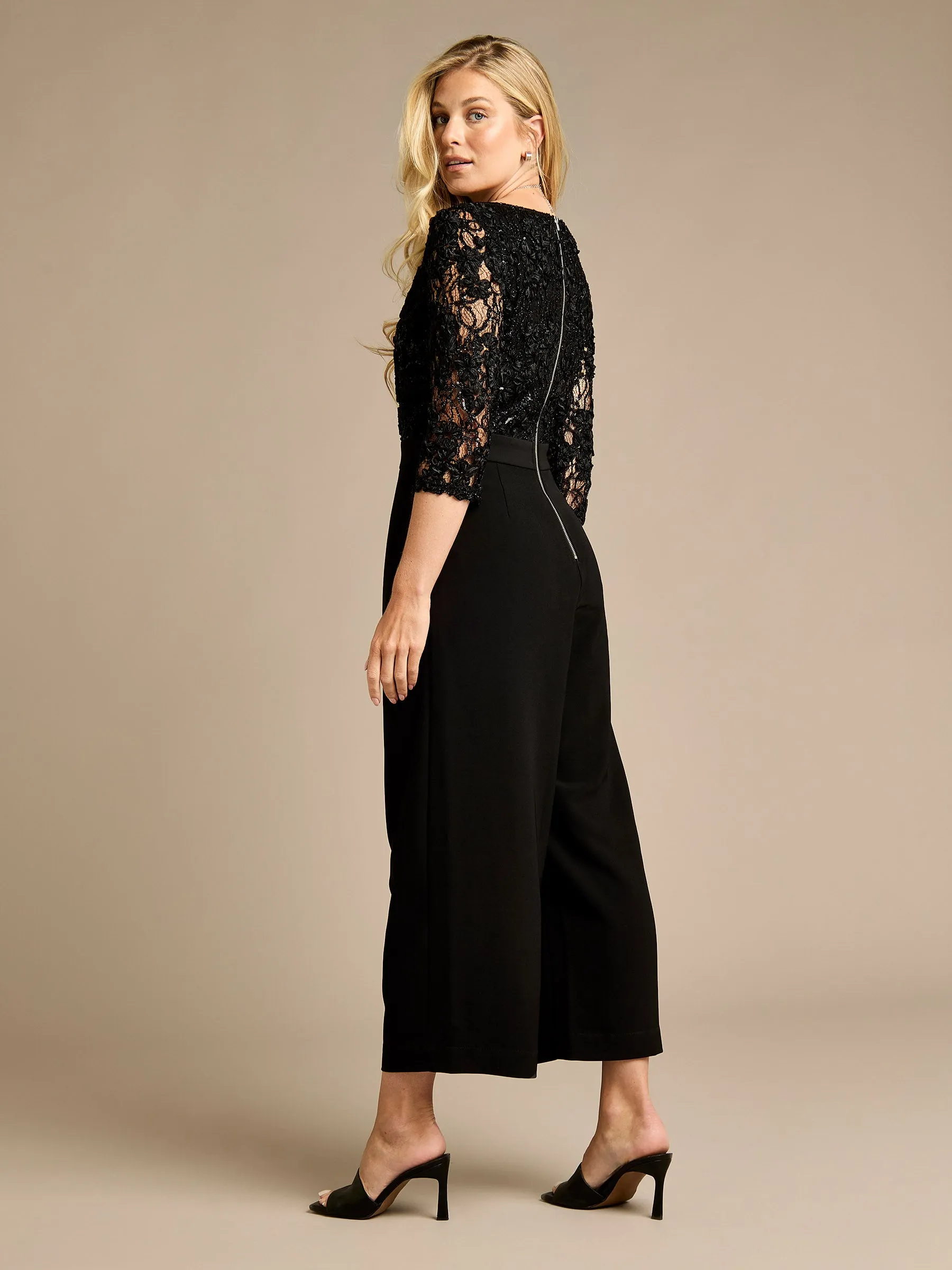 GWD Martina Black Lace Jumpsuit sold by George W. Davies product image thumbnail 3