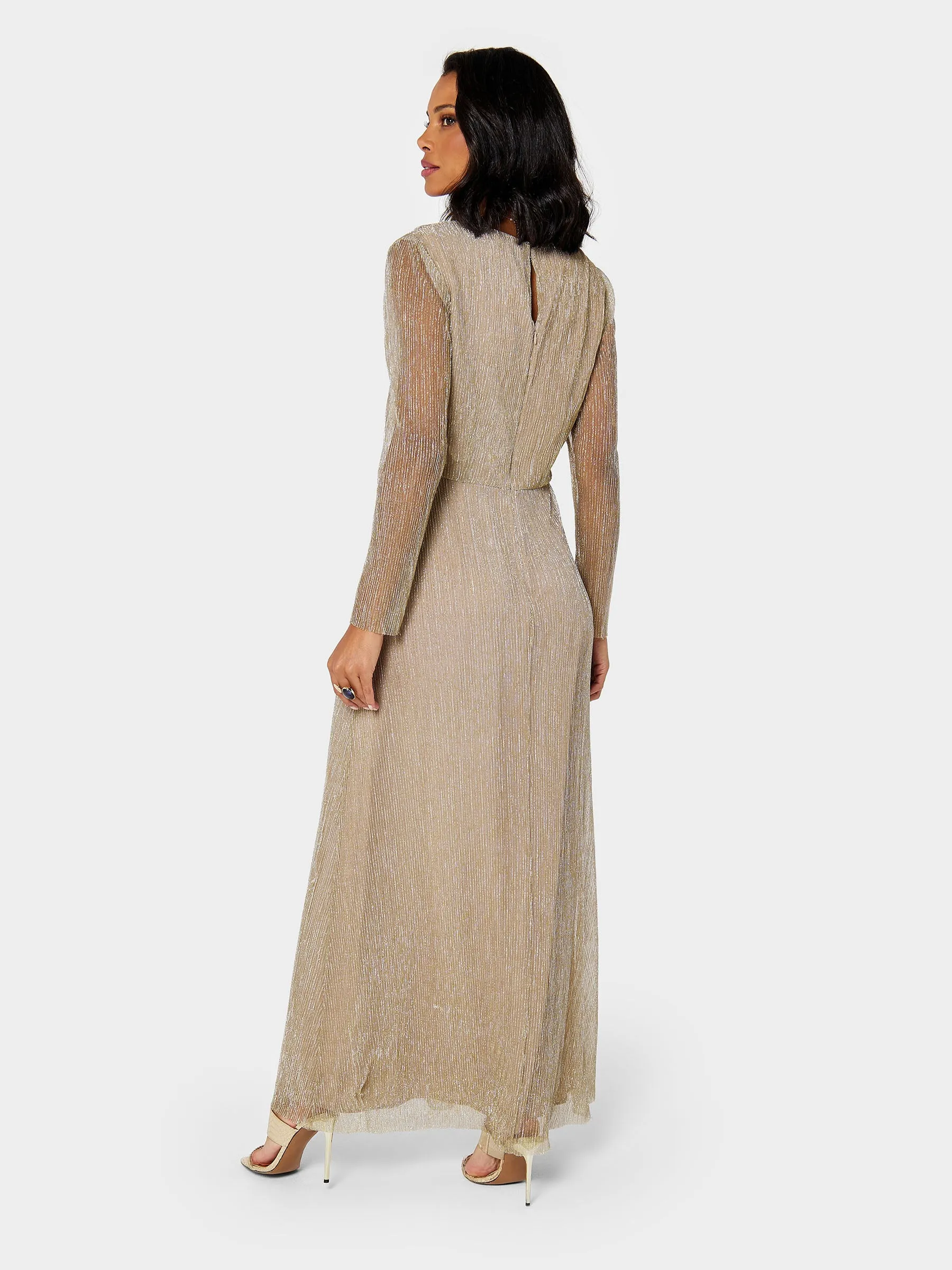 GWD Lauren Pleated Gold Maxi Dress sold by George W. Davies product image thumbnail 3